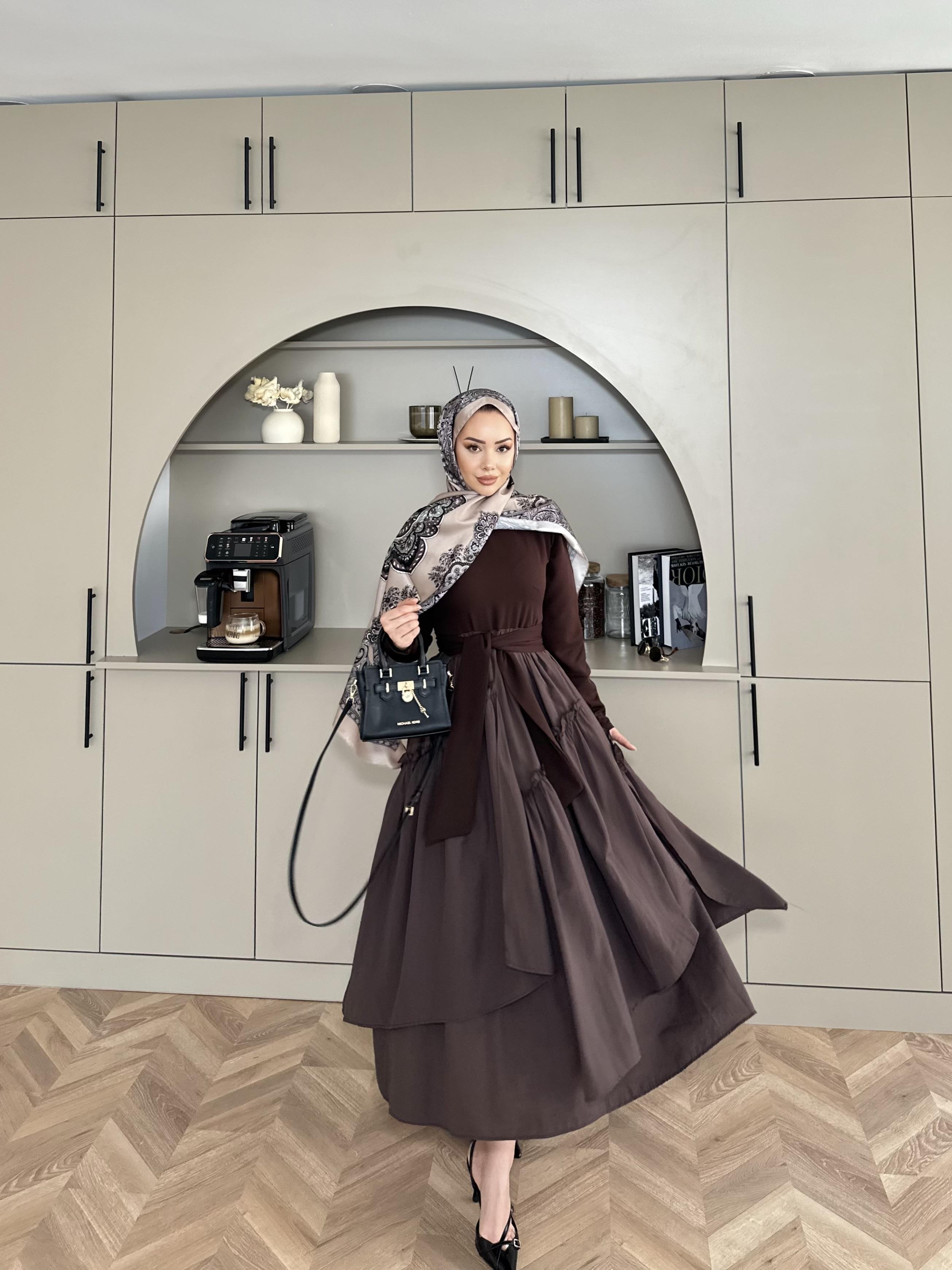 Kendal Paraşüt Elbise Acı Kahve