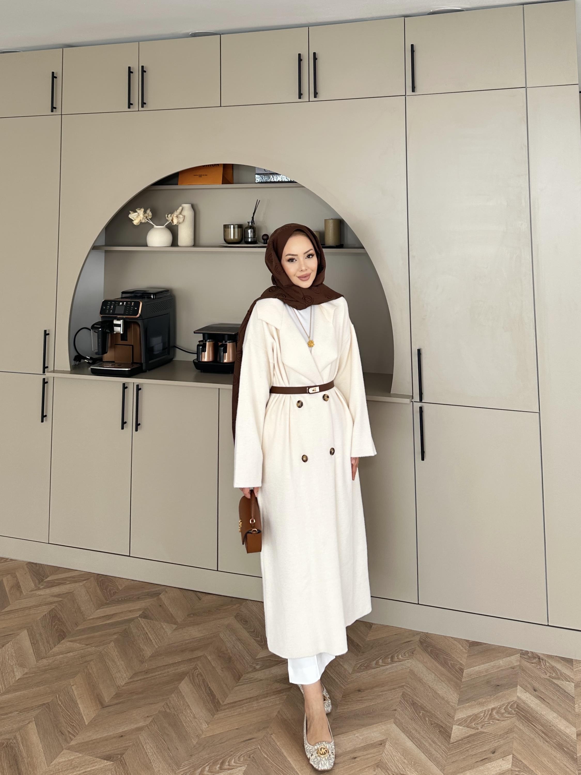 Kruvaze Angora Hırka Bej