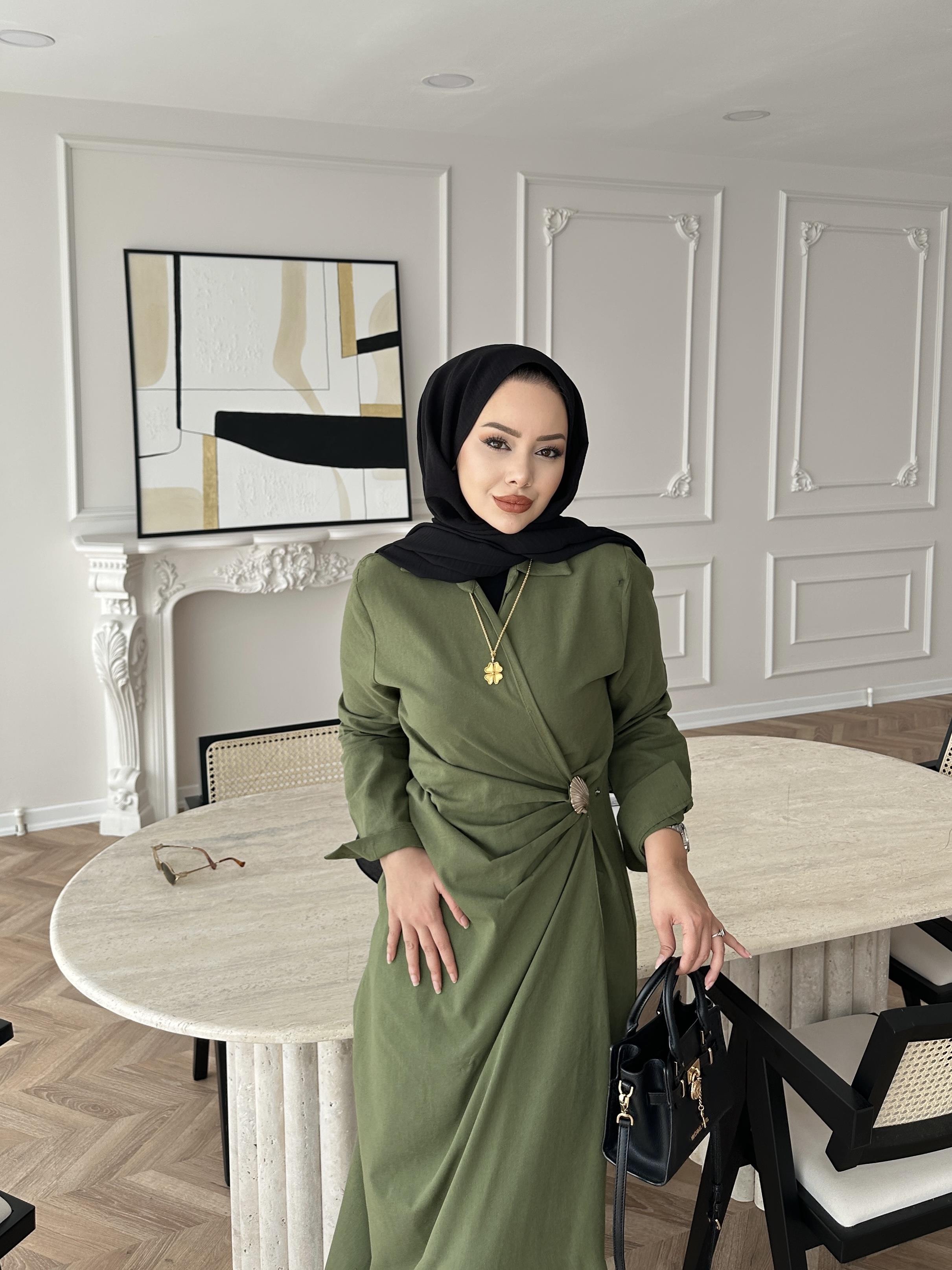 Kumsal Keten Elbise Vizon