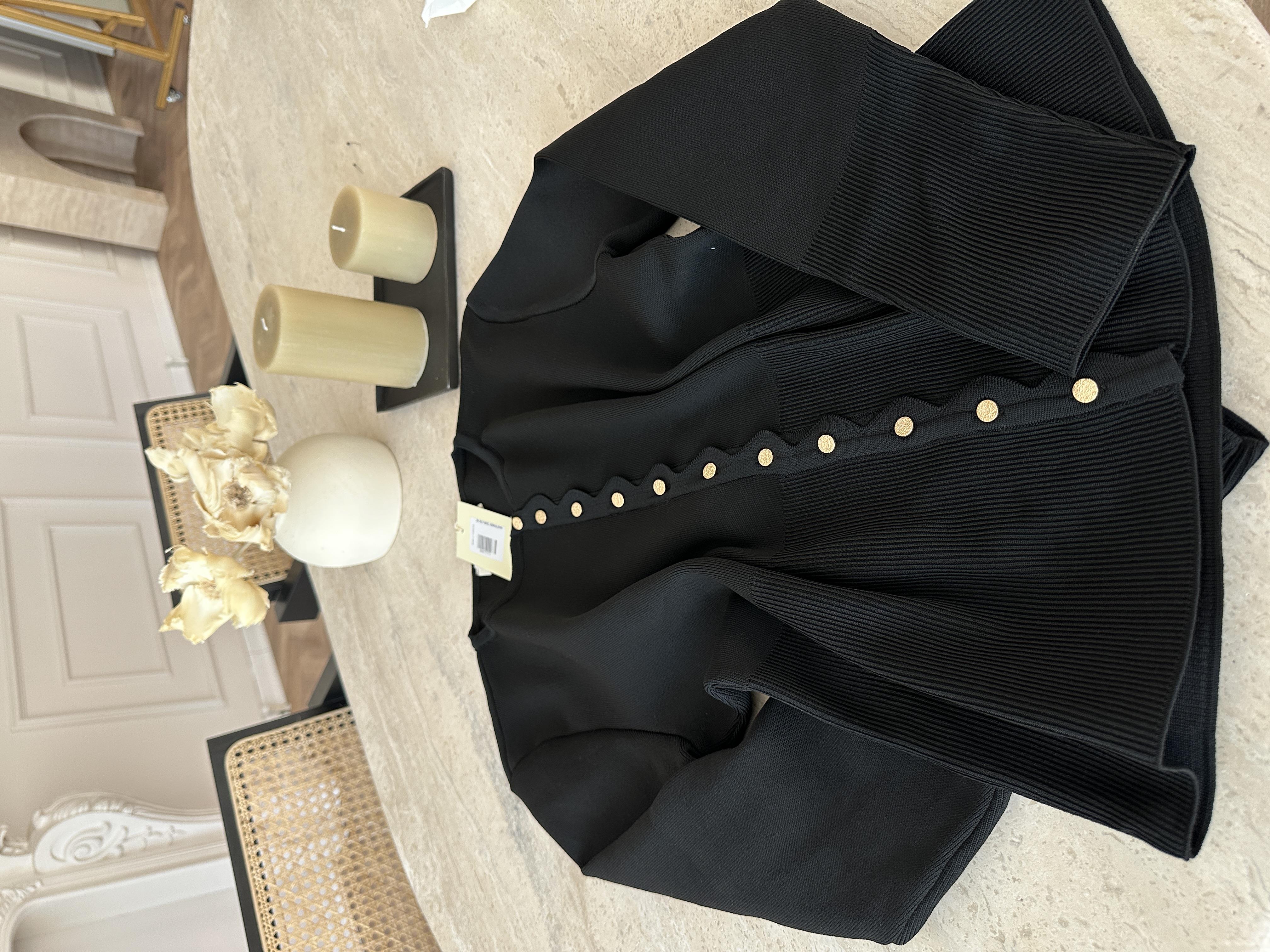 Leyna Çelik Örme Hırka Siyah 