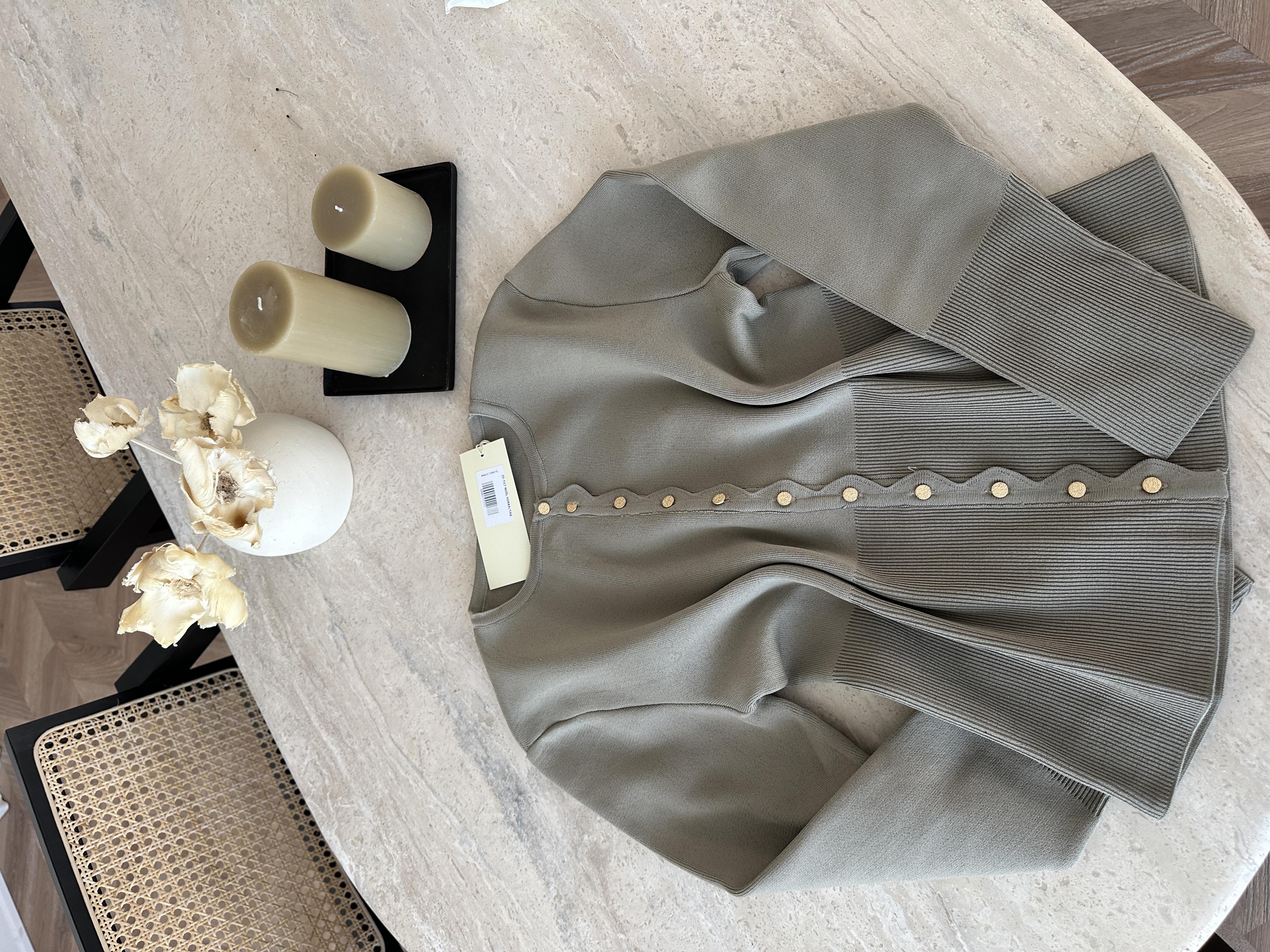 Leyna Çelik Örme Hırka Vizon