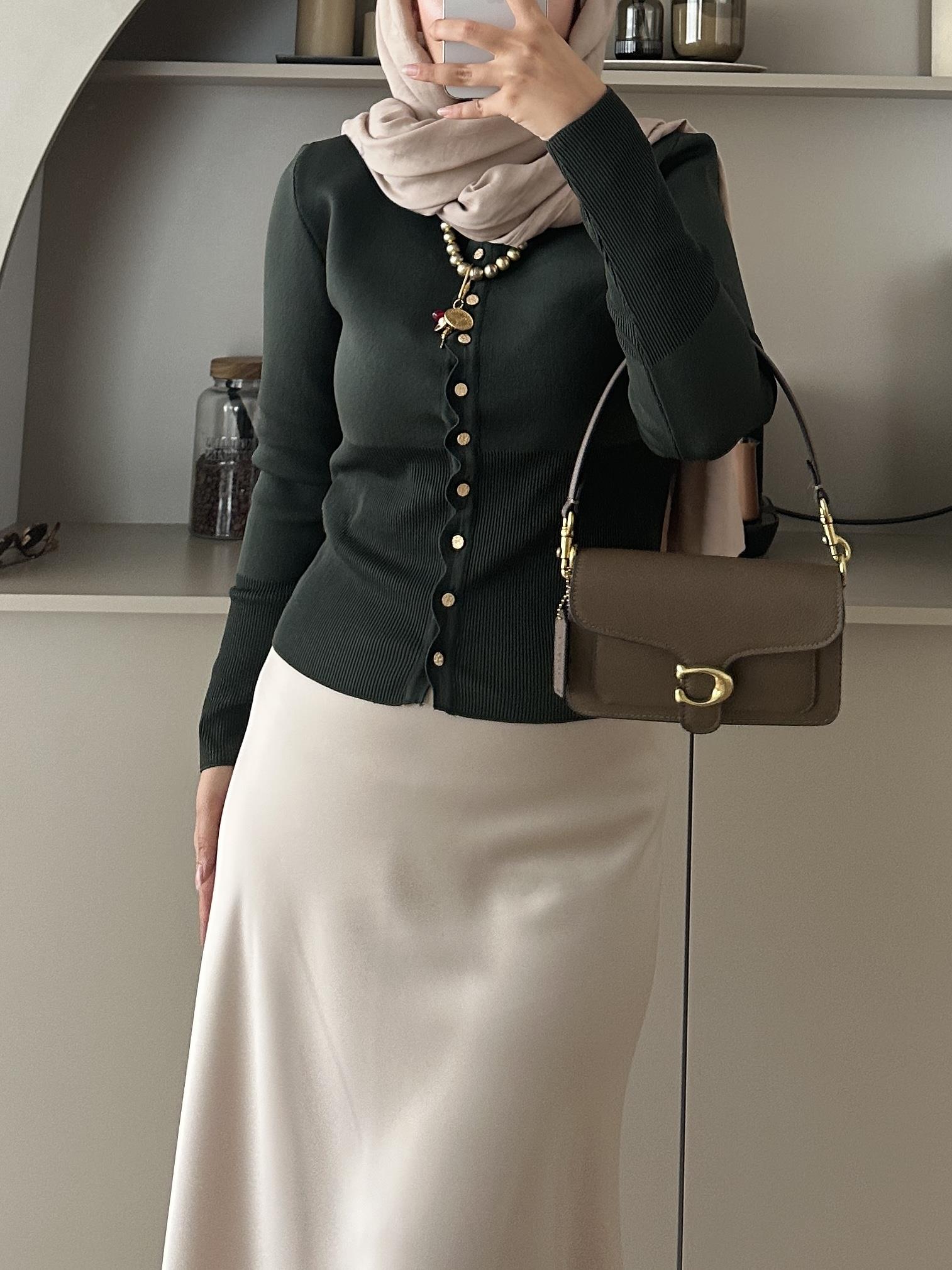 Leyna Çelik Örme Hırka Zümrüt Yeşili