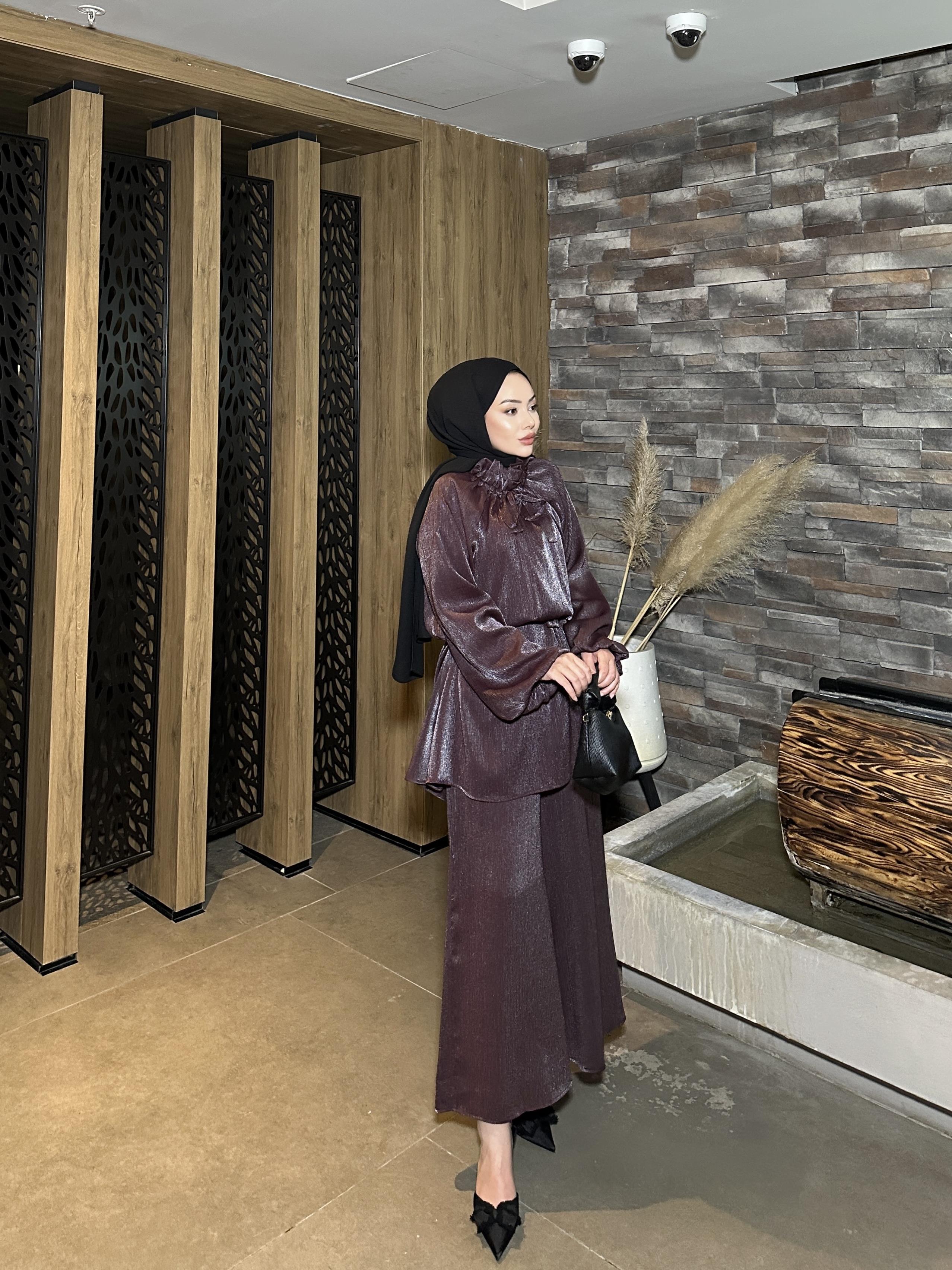 Lorena Pantolonlu Takım Mürdüm