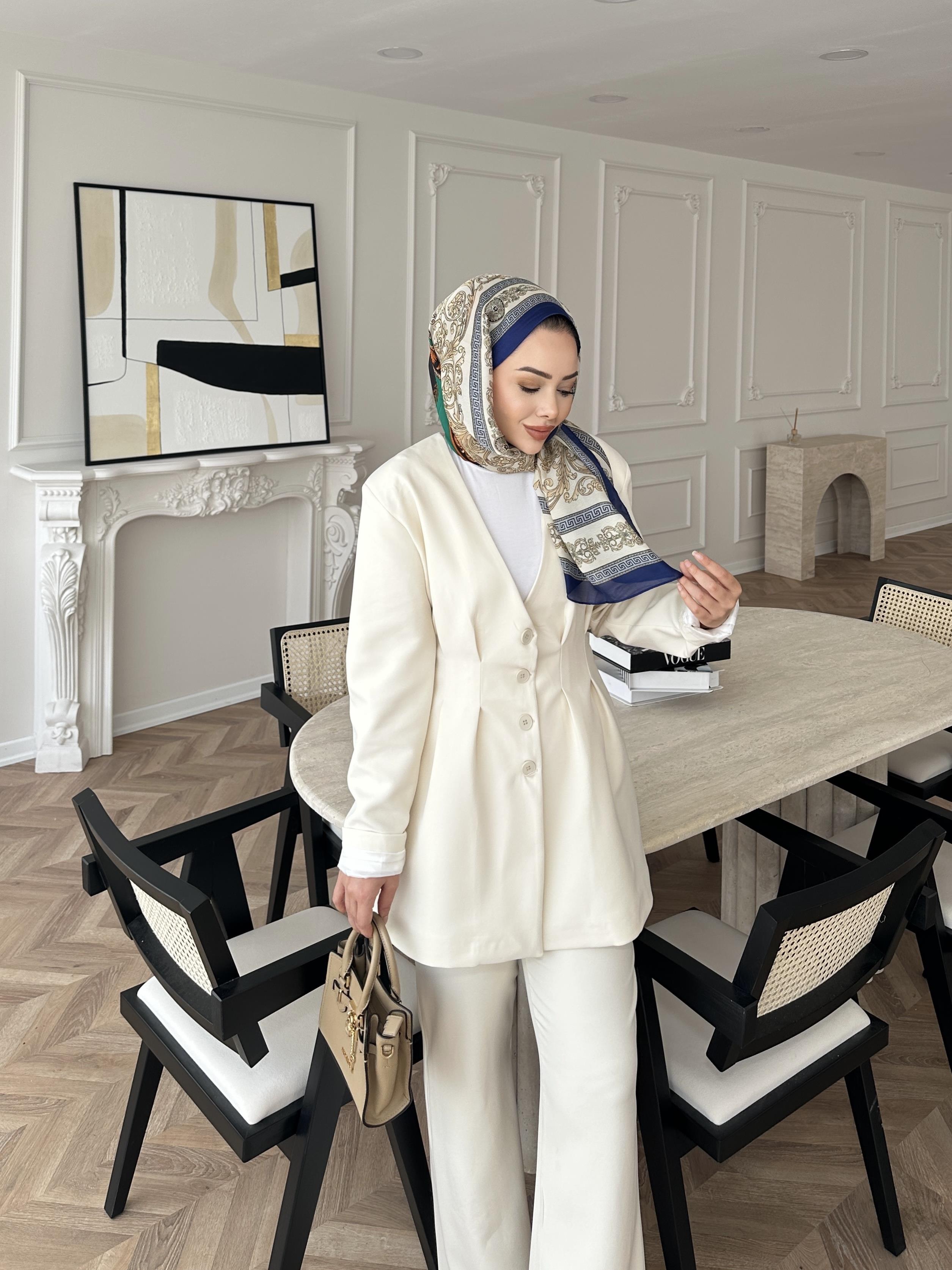 Luna Pantolonlu Takım Bej