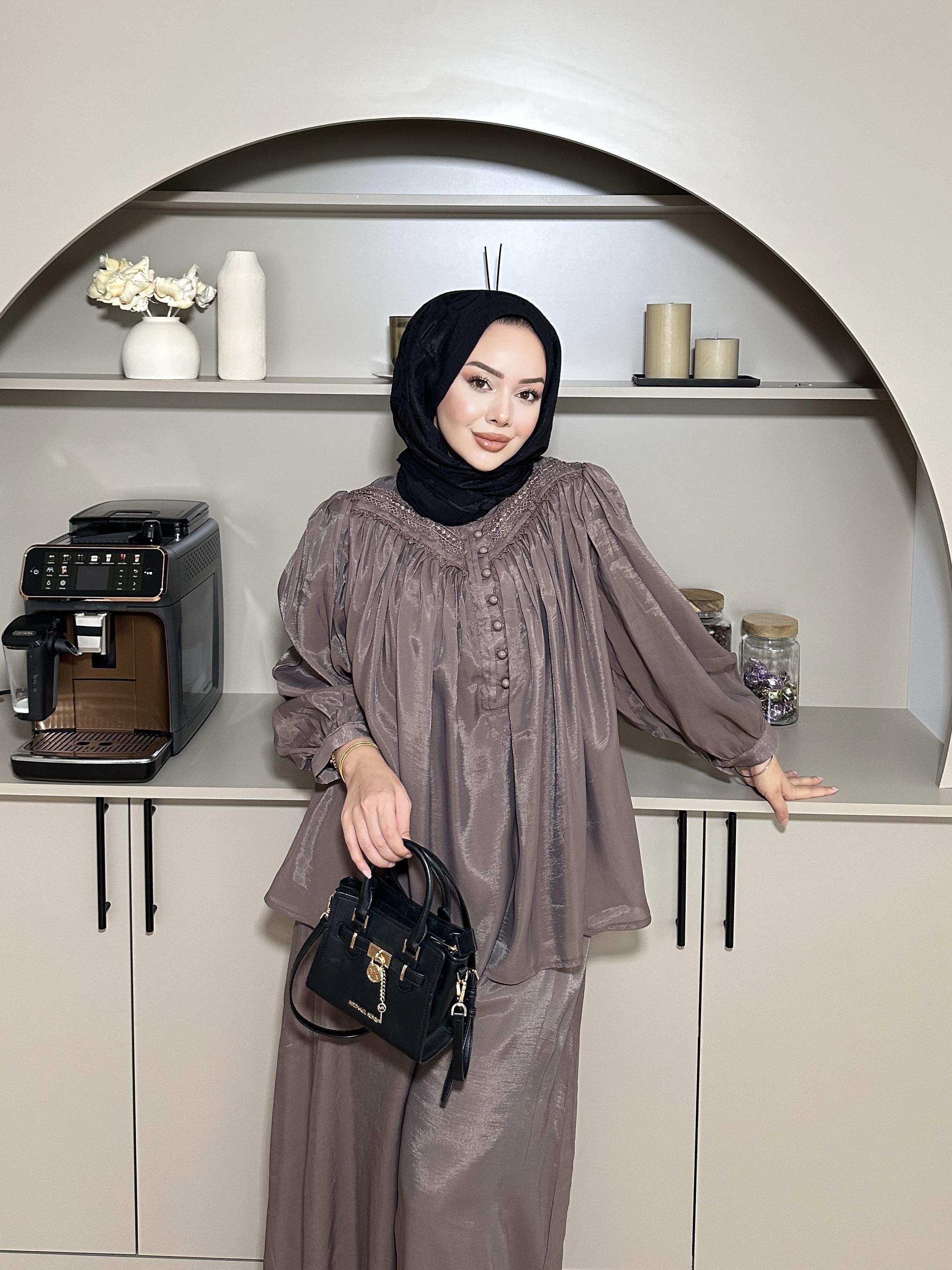 Maisa Pantolonlu Takım Kahve