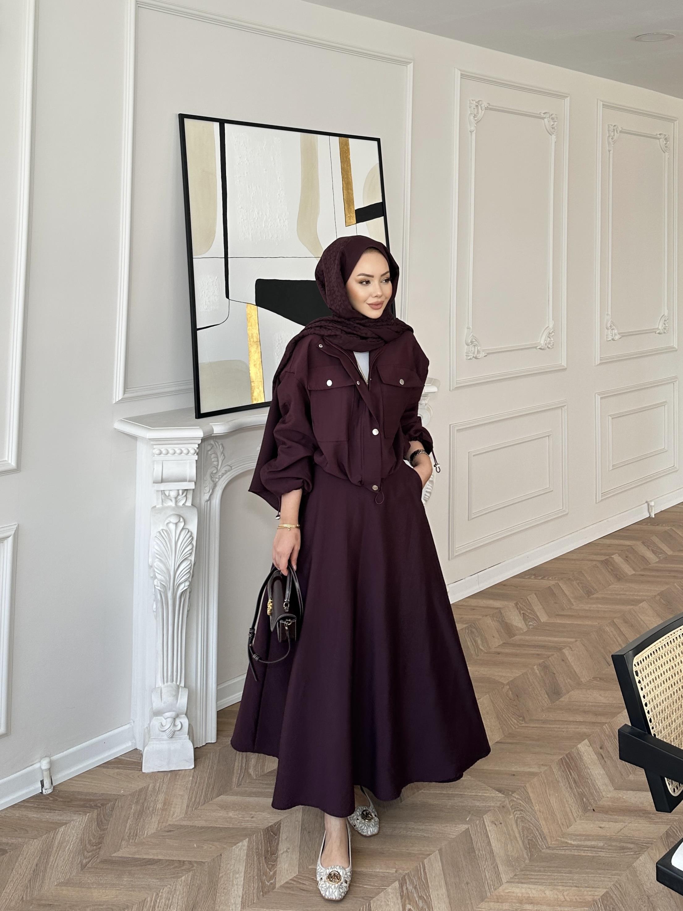 Maison Ceketli Etekli Takım Mürdüm 