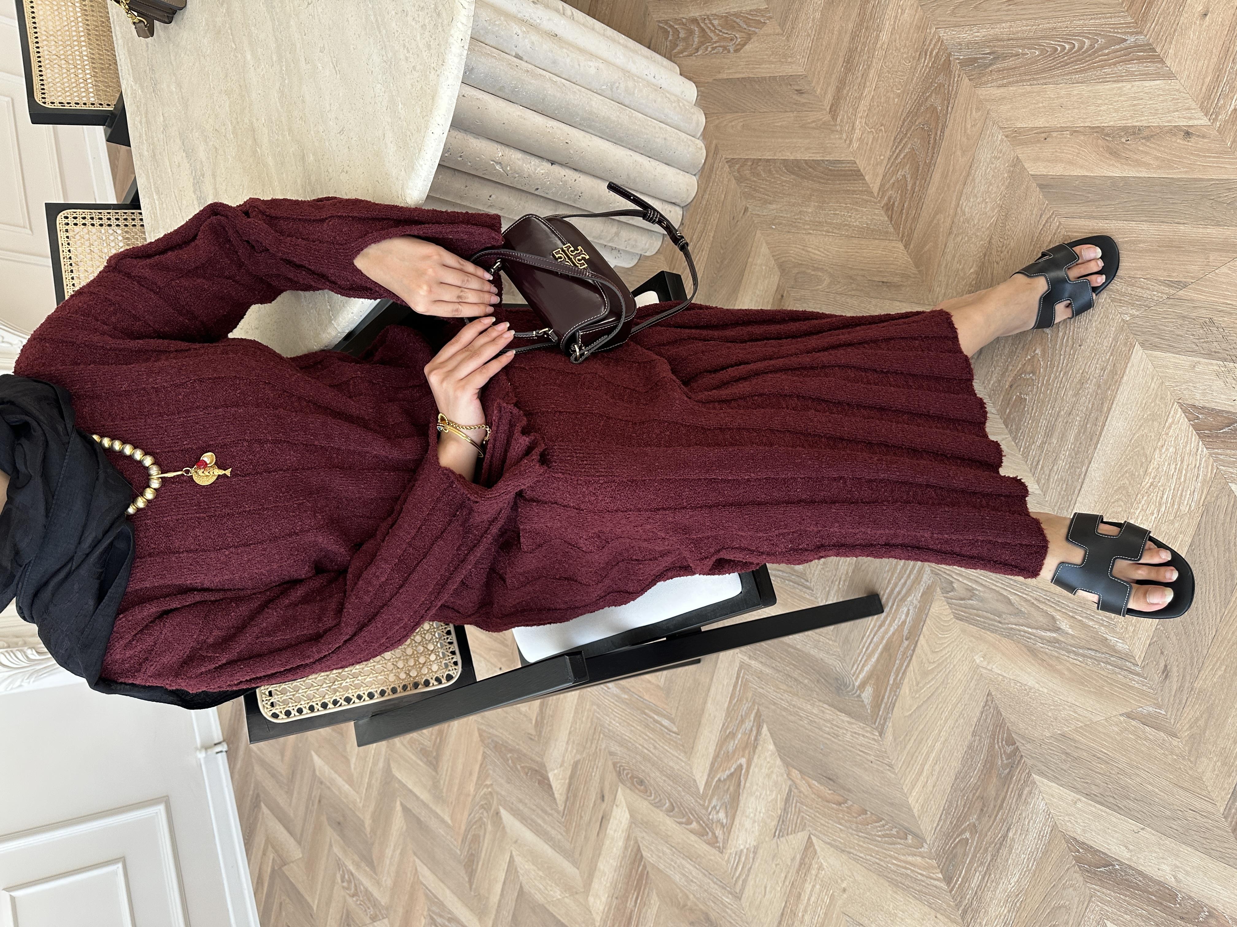 Marissa Triko Elbise Bordo