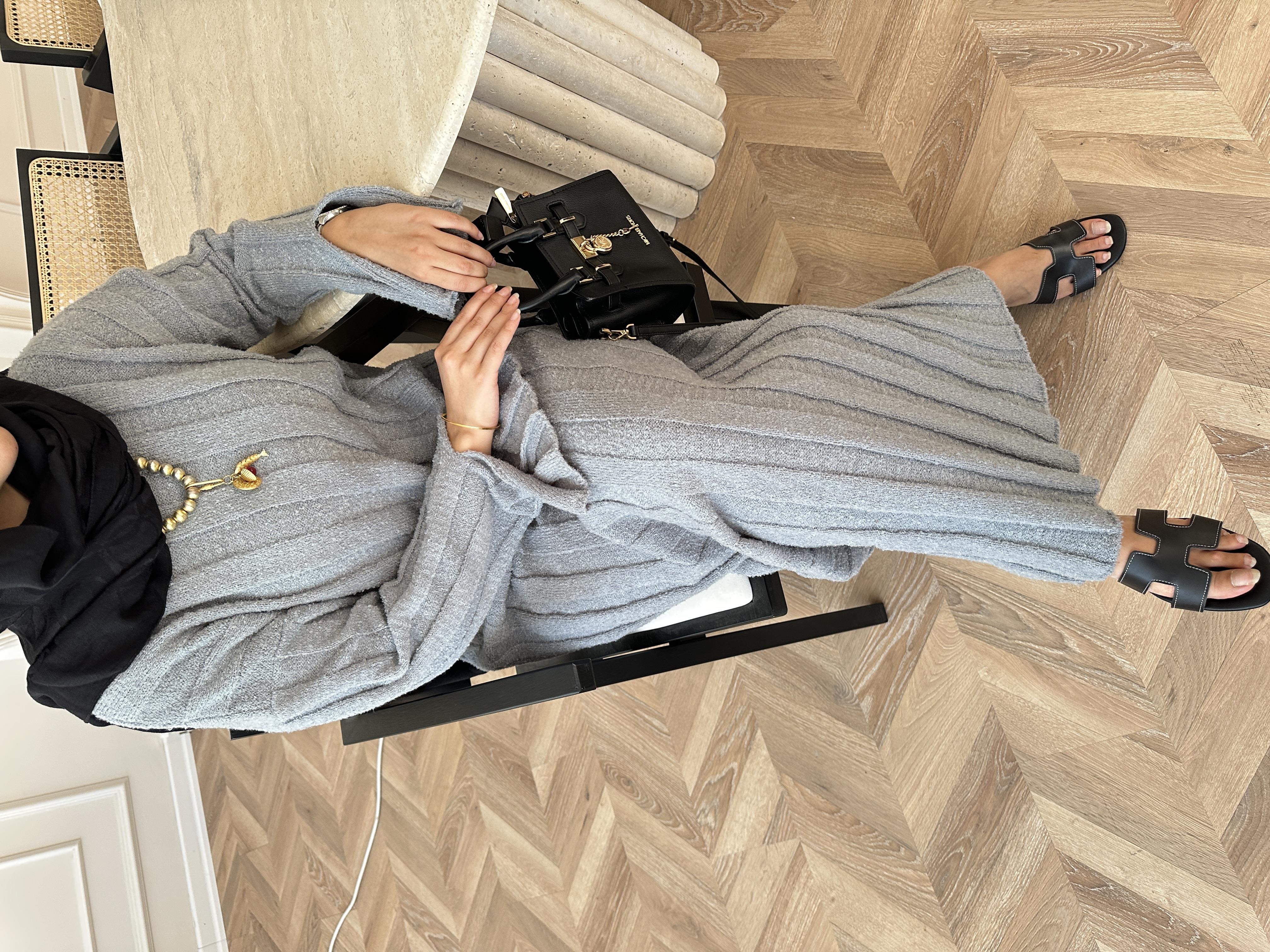 Marissa Triko Elbise Gri