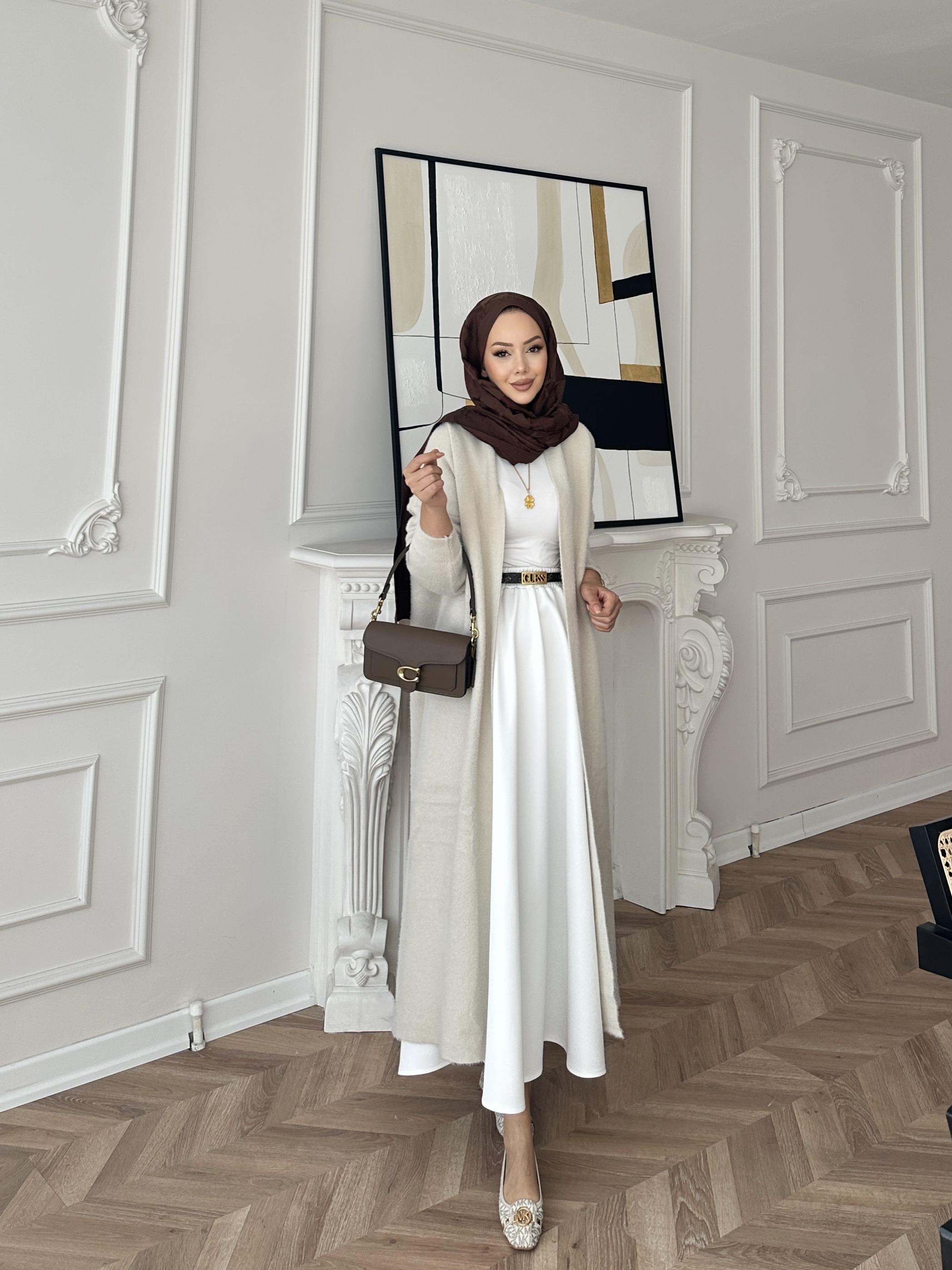 Marsel Angora Uzun Hırka Bej