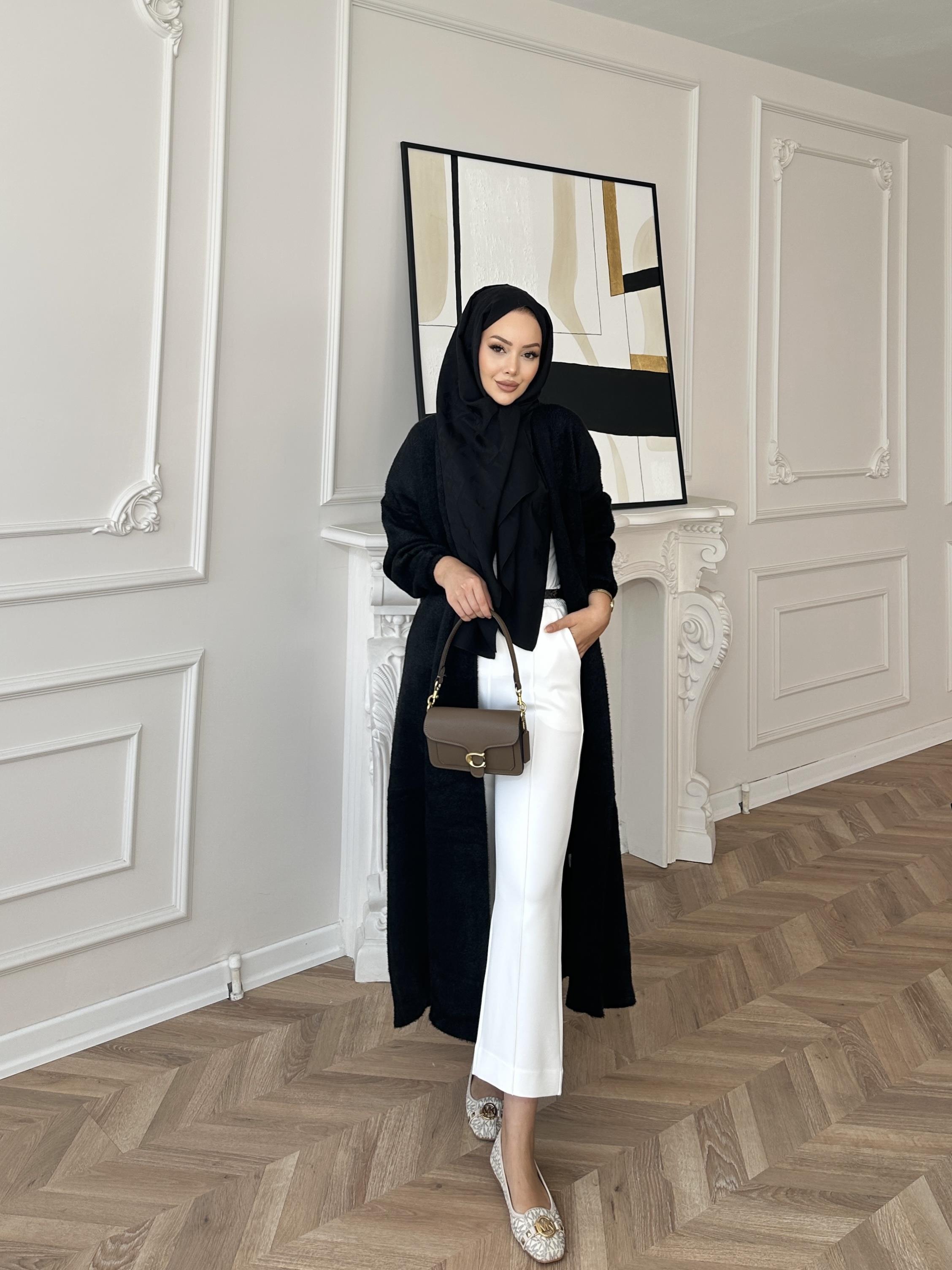 Marsel Angora Uzun Hırka Siyah