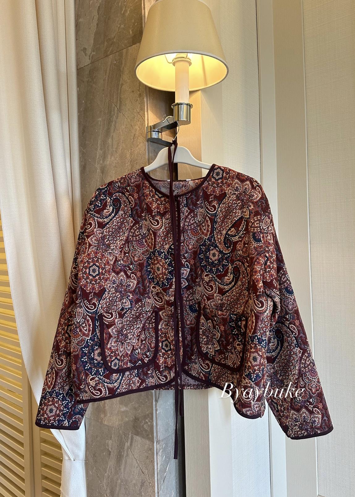 Mina Jakar Ceket Bordo