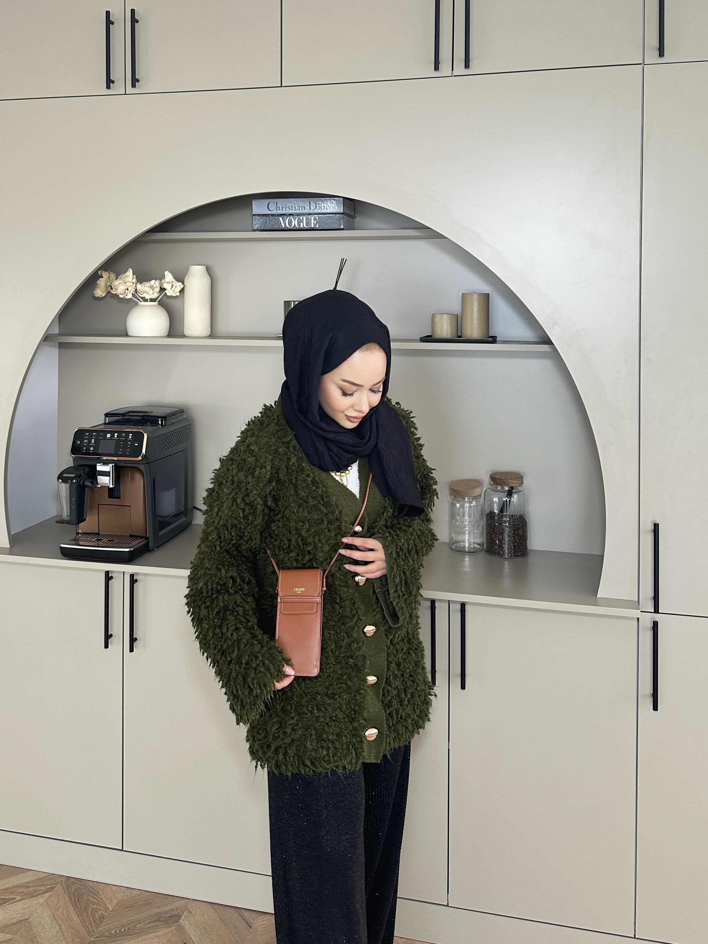 Moira Sakallı Hırka Haki