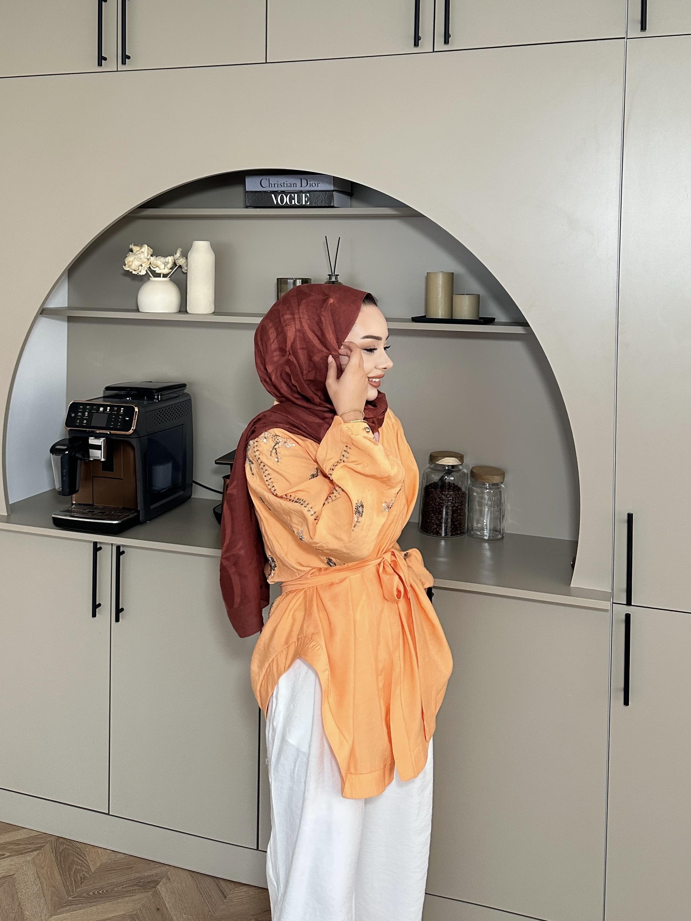 Nakışlı Kimono Turuncu