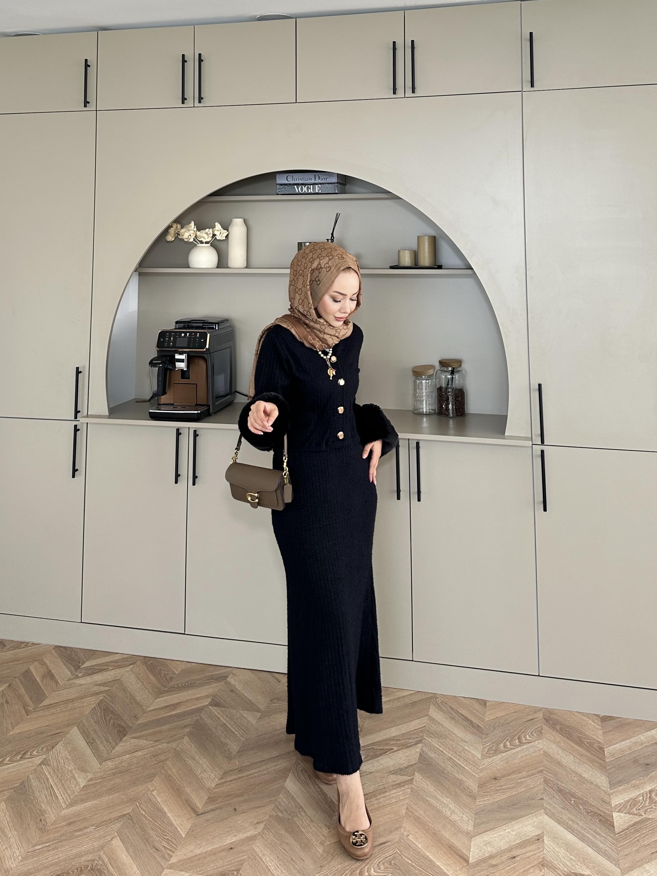 Oliva Triko Etekli Takım Siyah