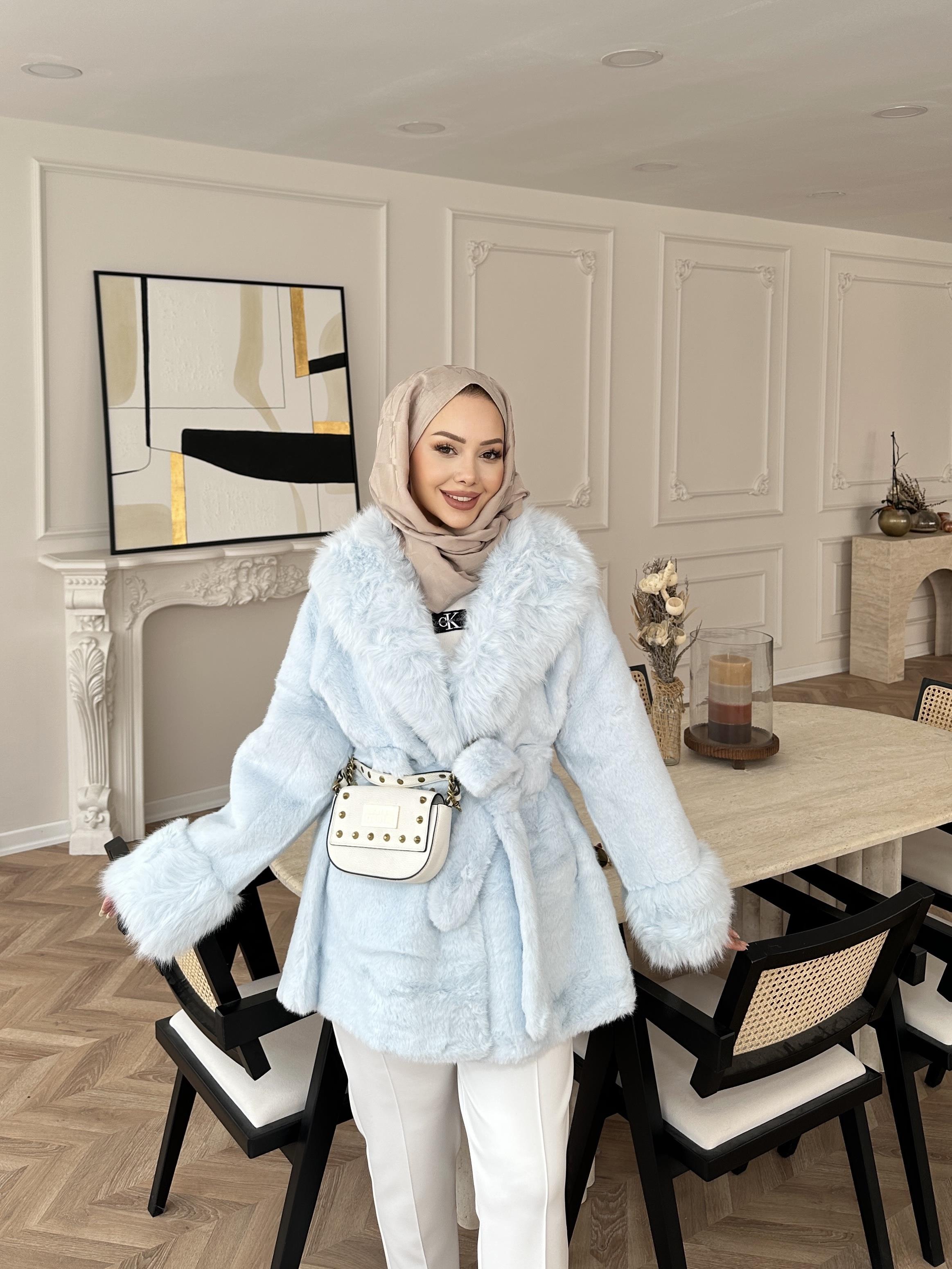 Orijinal Alpaka Kürk Mavi