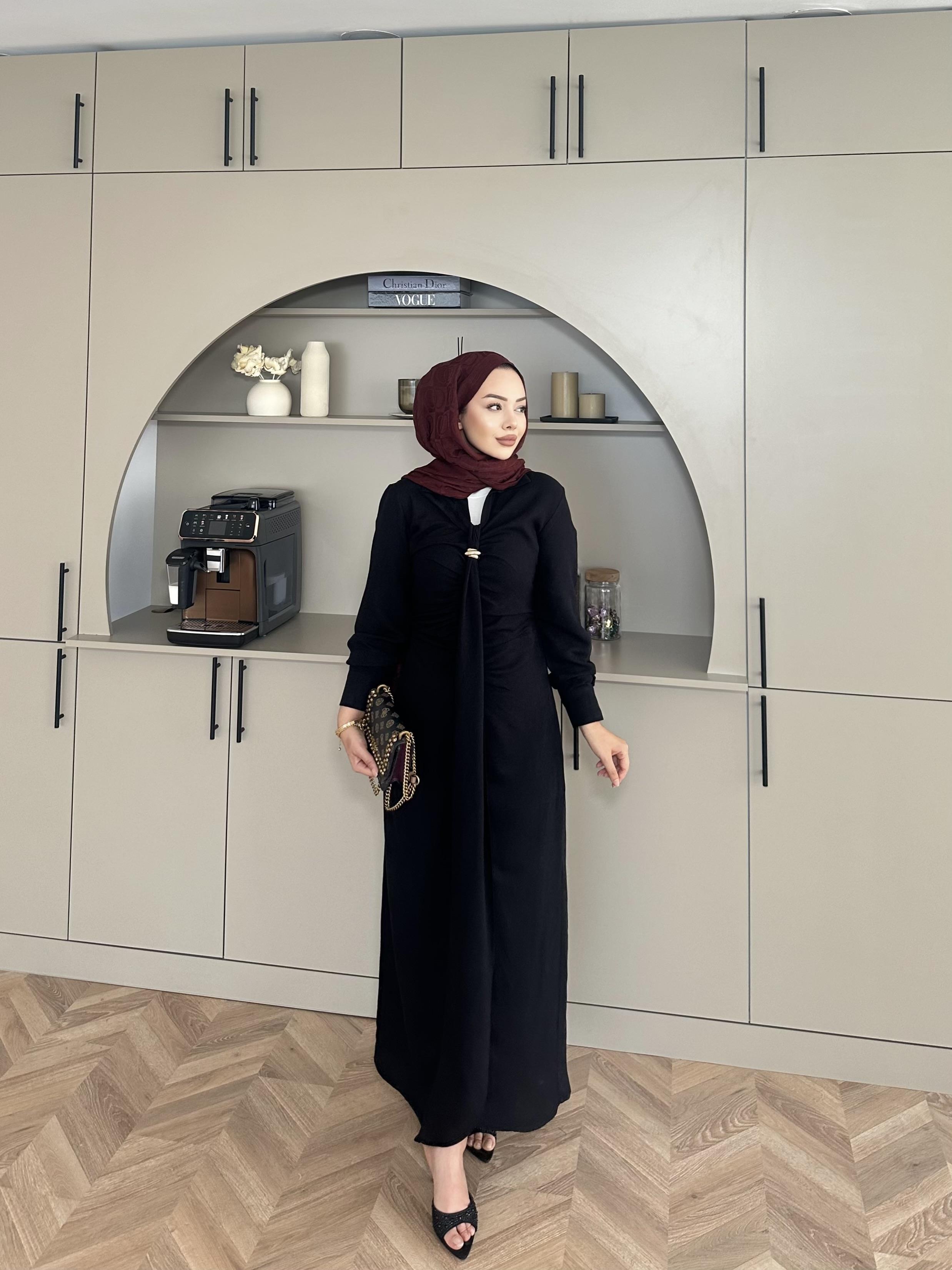 Oscar Keten Elbise Siyah