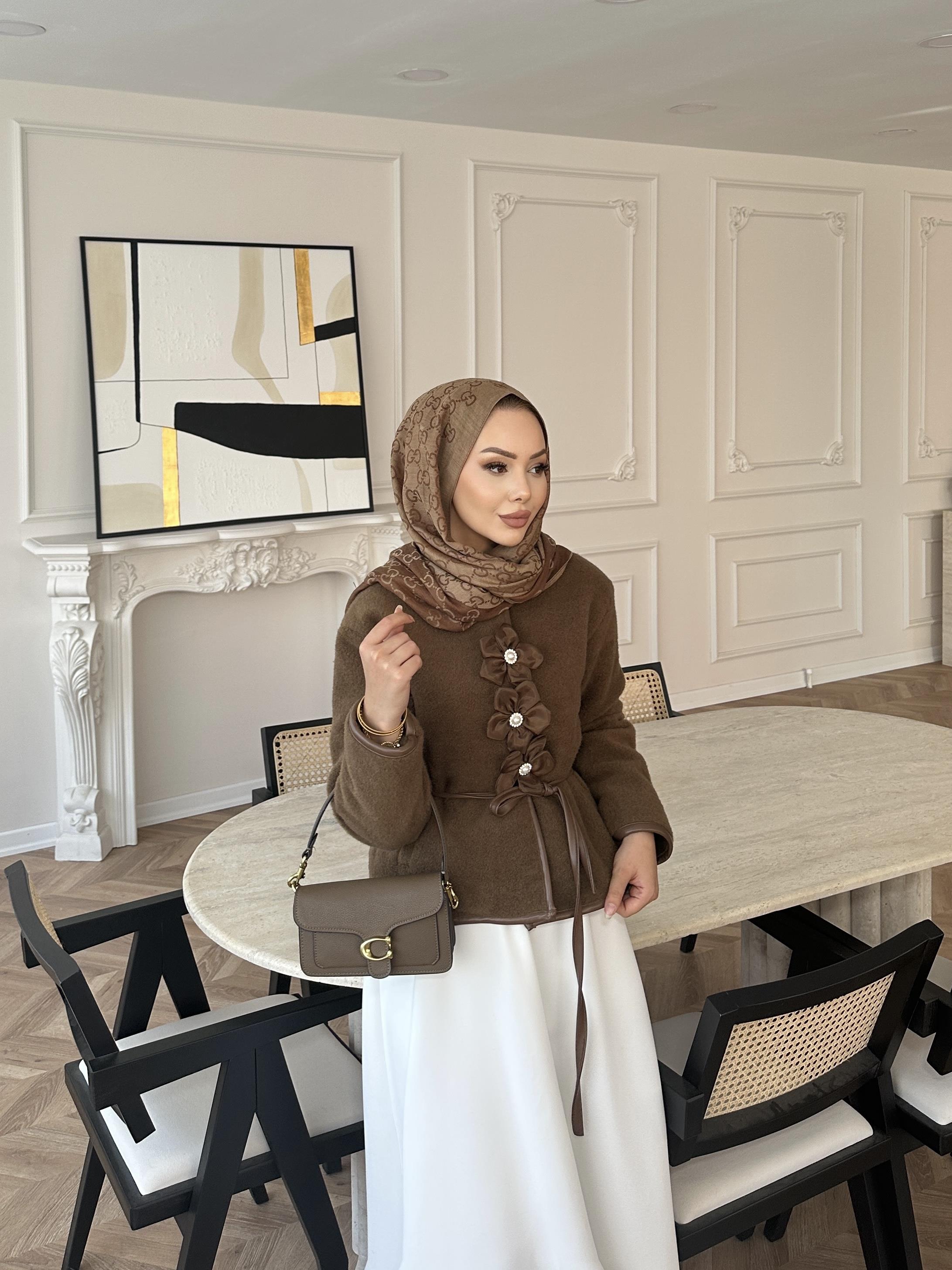 Petra Deri Biyeli Ceket Kahverengi