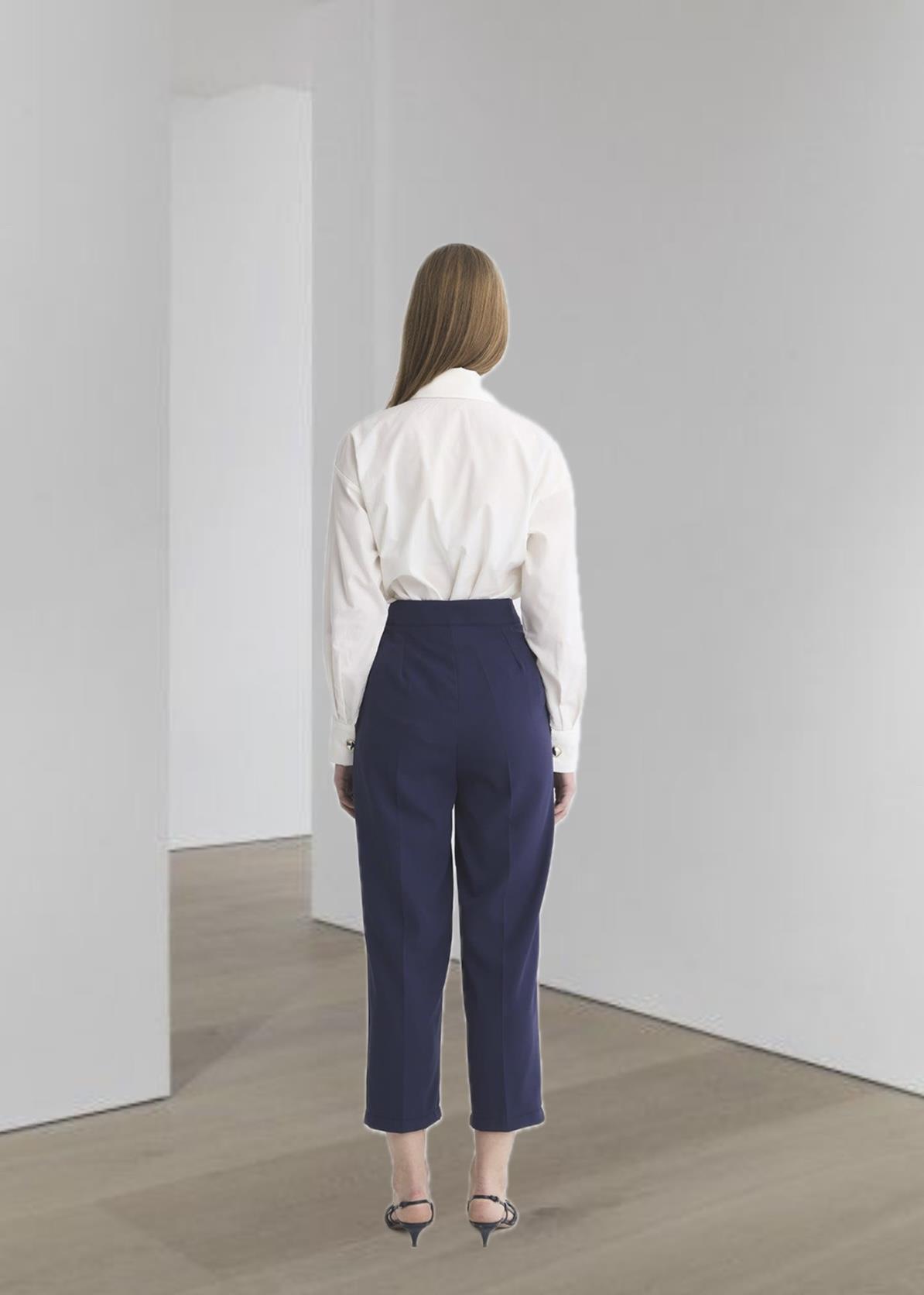 Pileli Pantolon Lacivert