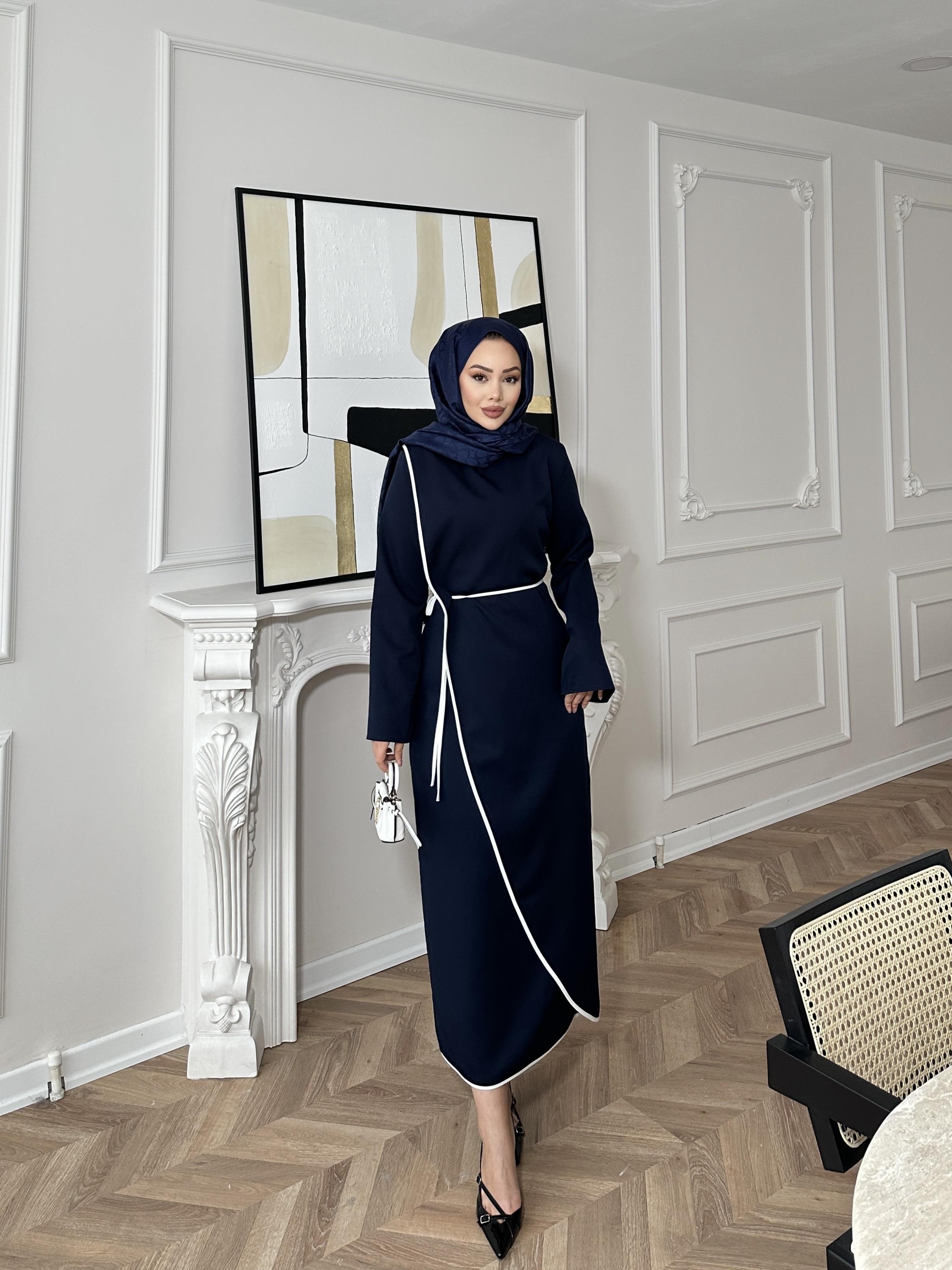 Rila Biyeli Elbise Lacivert