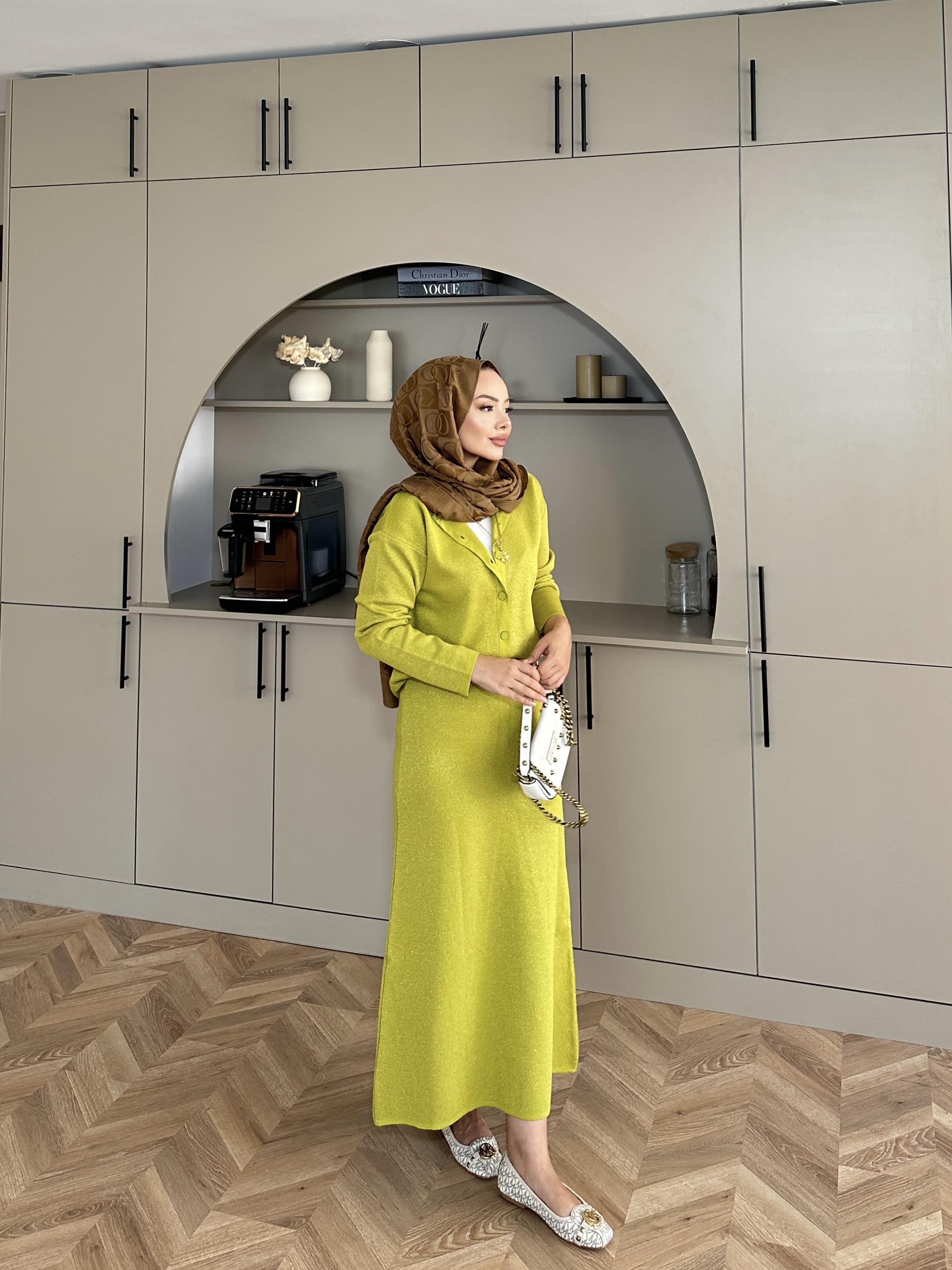 Riva Simli Etekli Takım Yağ Yeşili