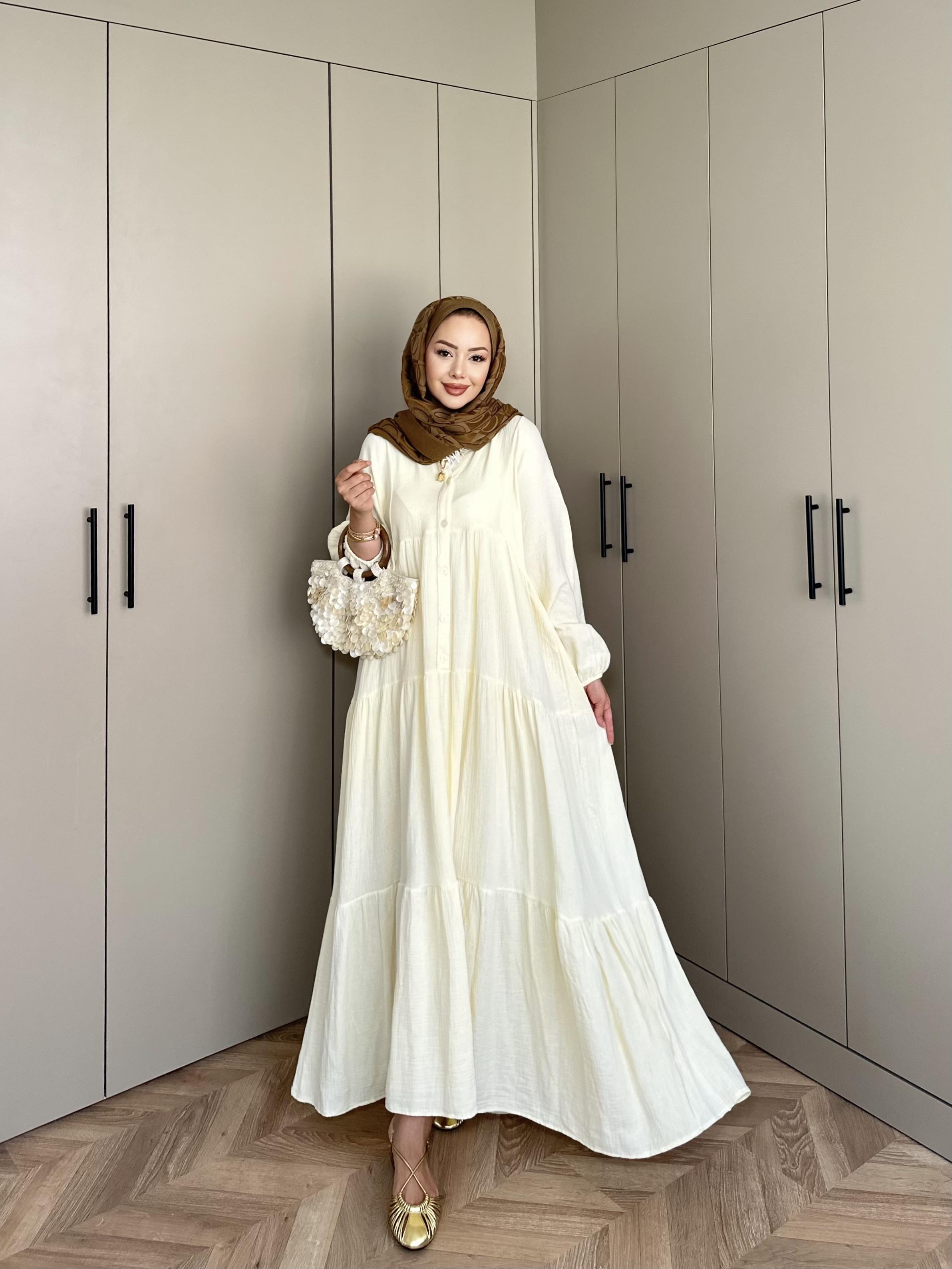 Selay Müslin Elbise Sarı