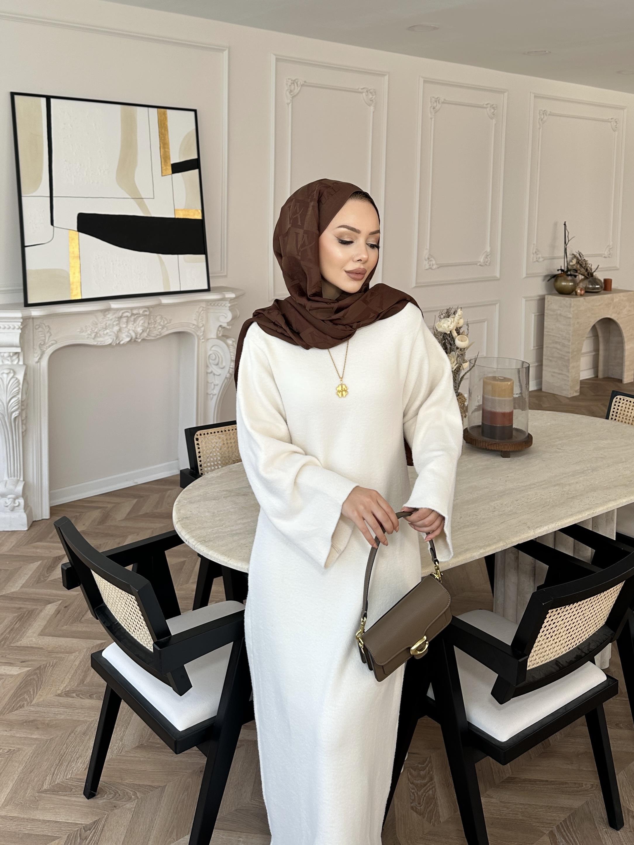 Siera Angora Elbise Ekru