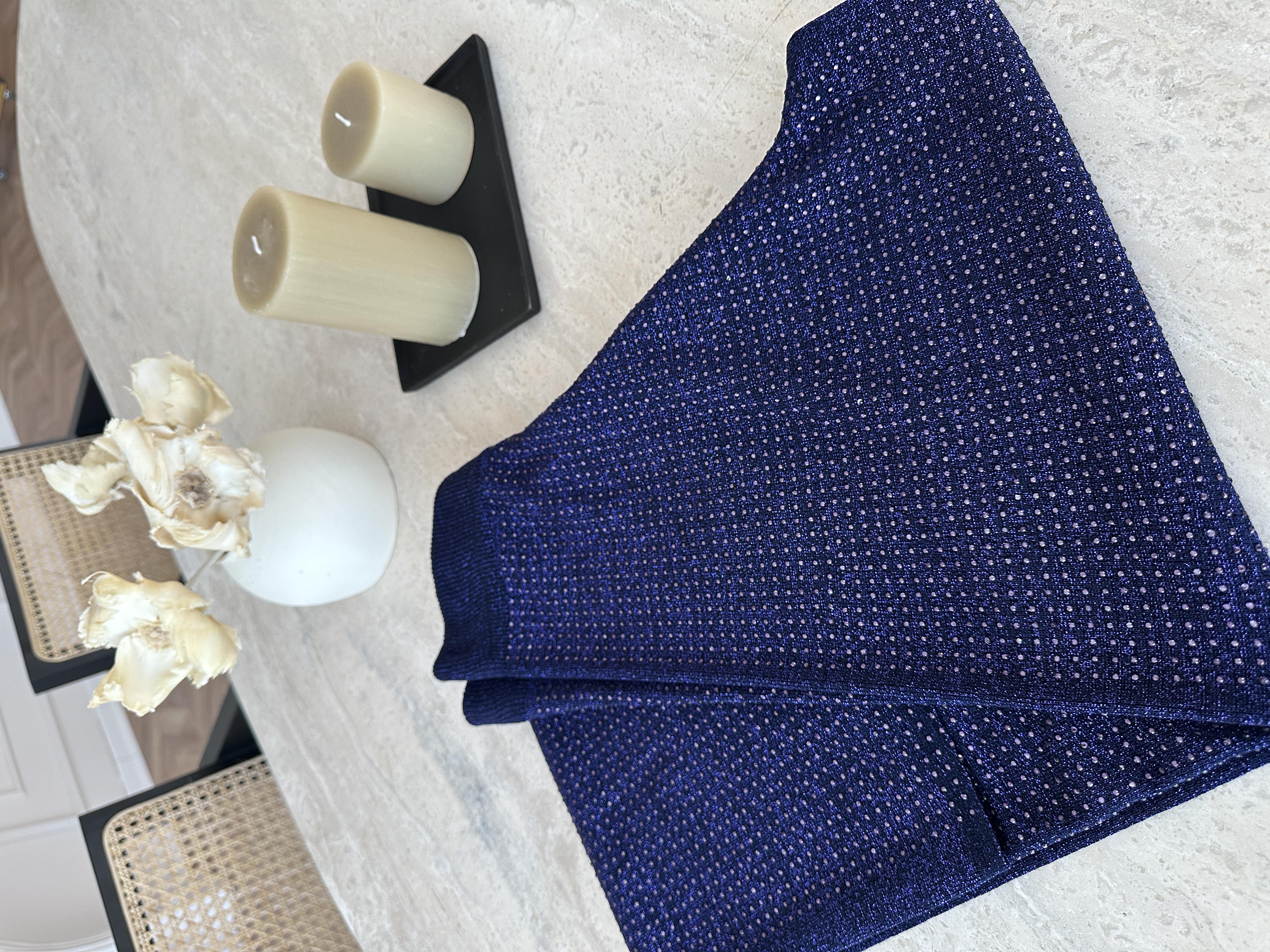 Taşlı Merserize Pantolon Lacivert