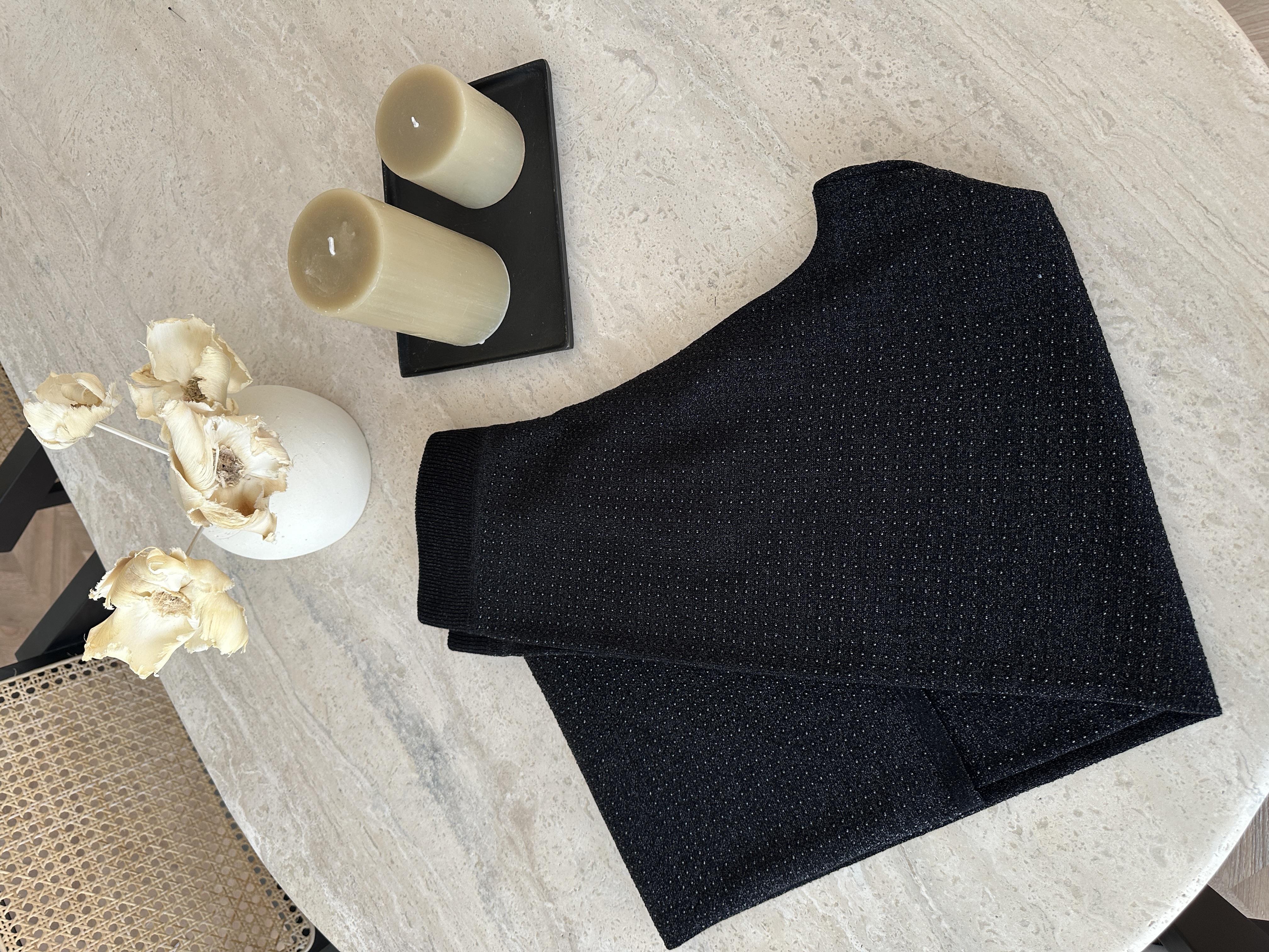 Taşlı Merserize Pantolon Siyah