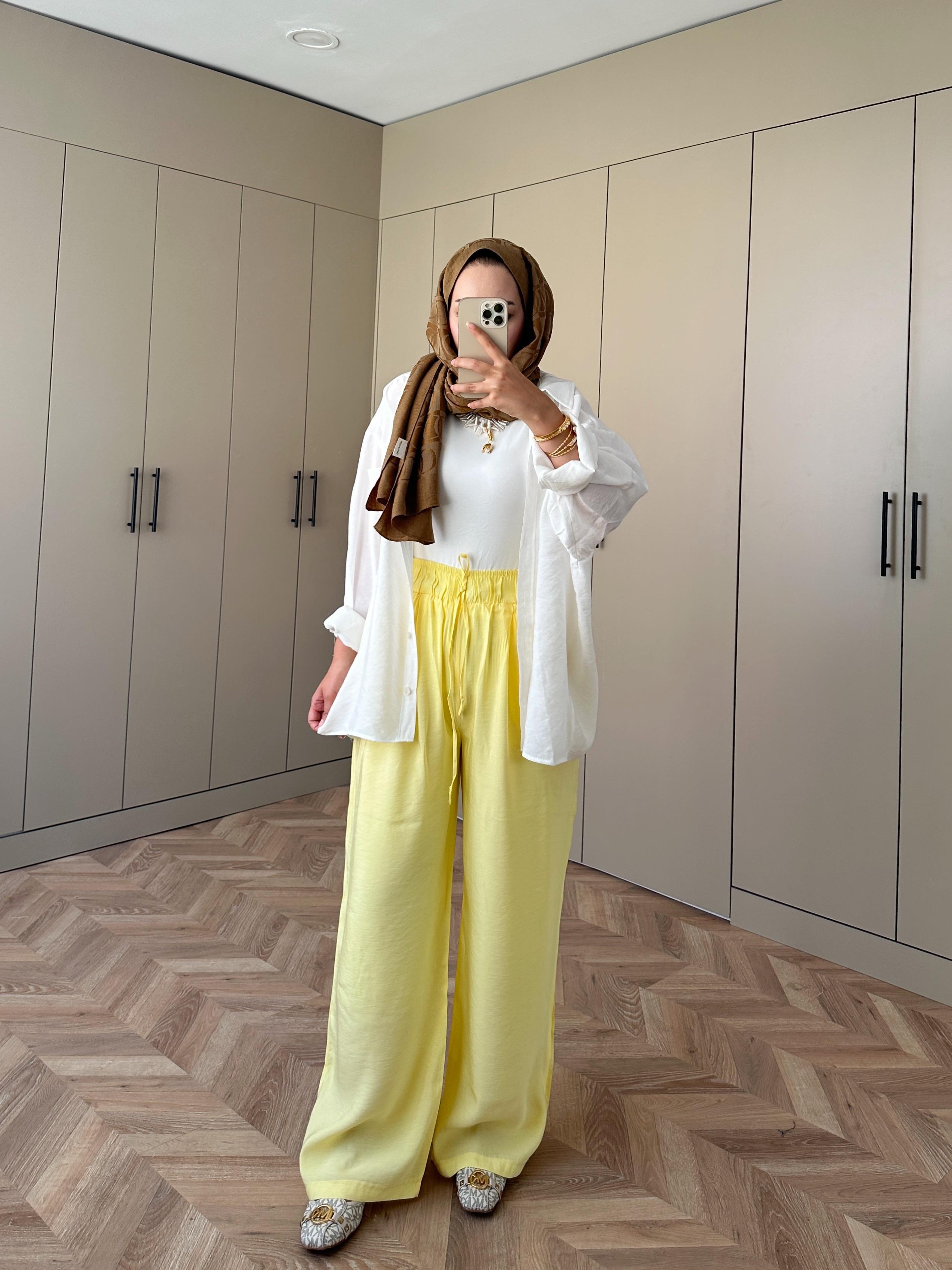 Keten Pantolon Sarı