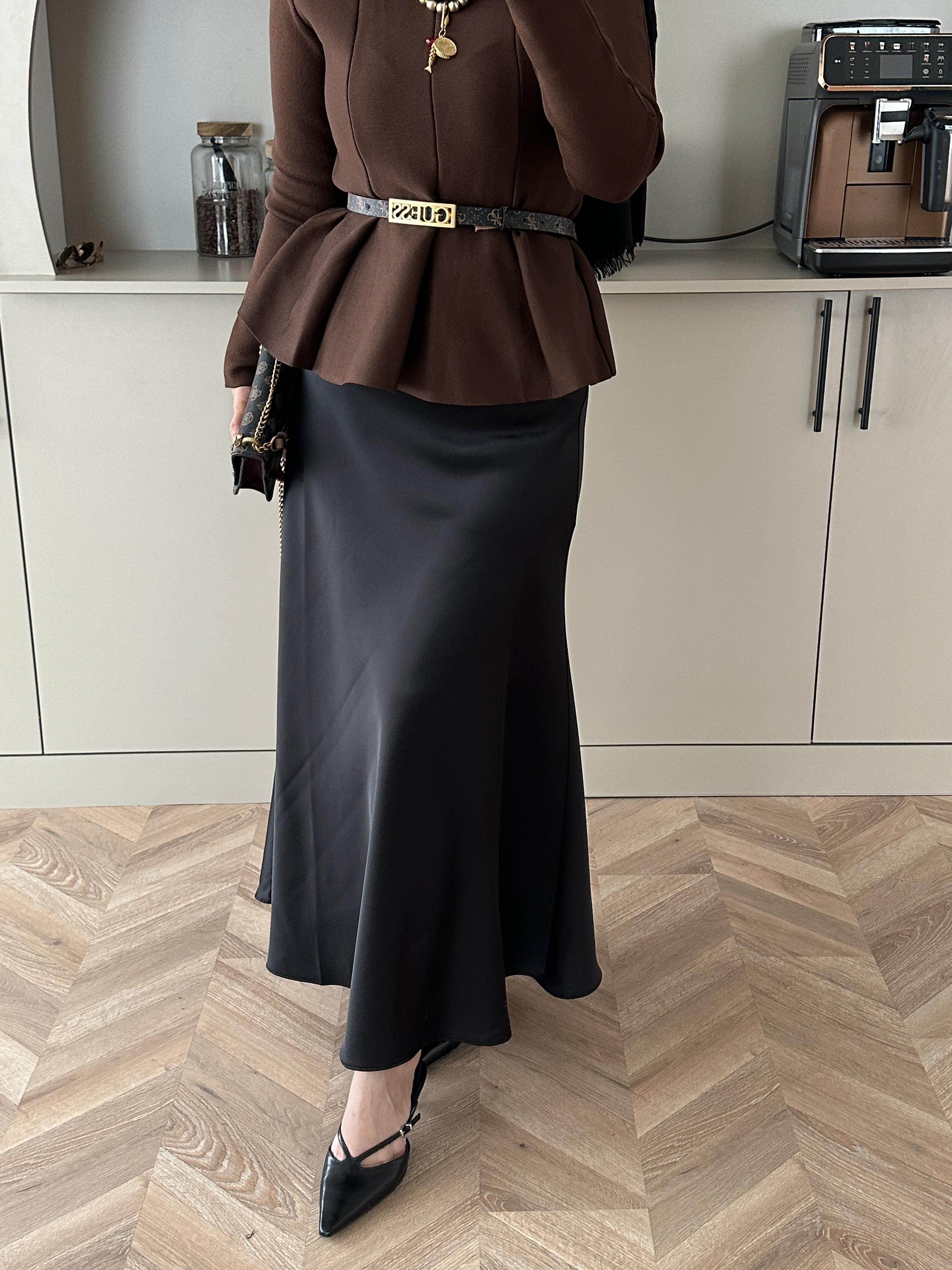 Tiana Saten Etek Siyah