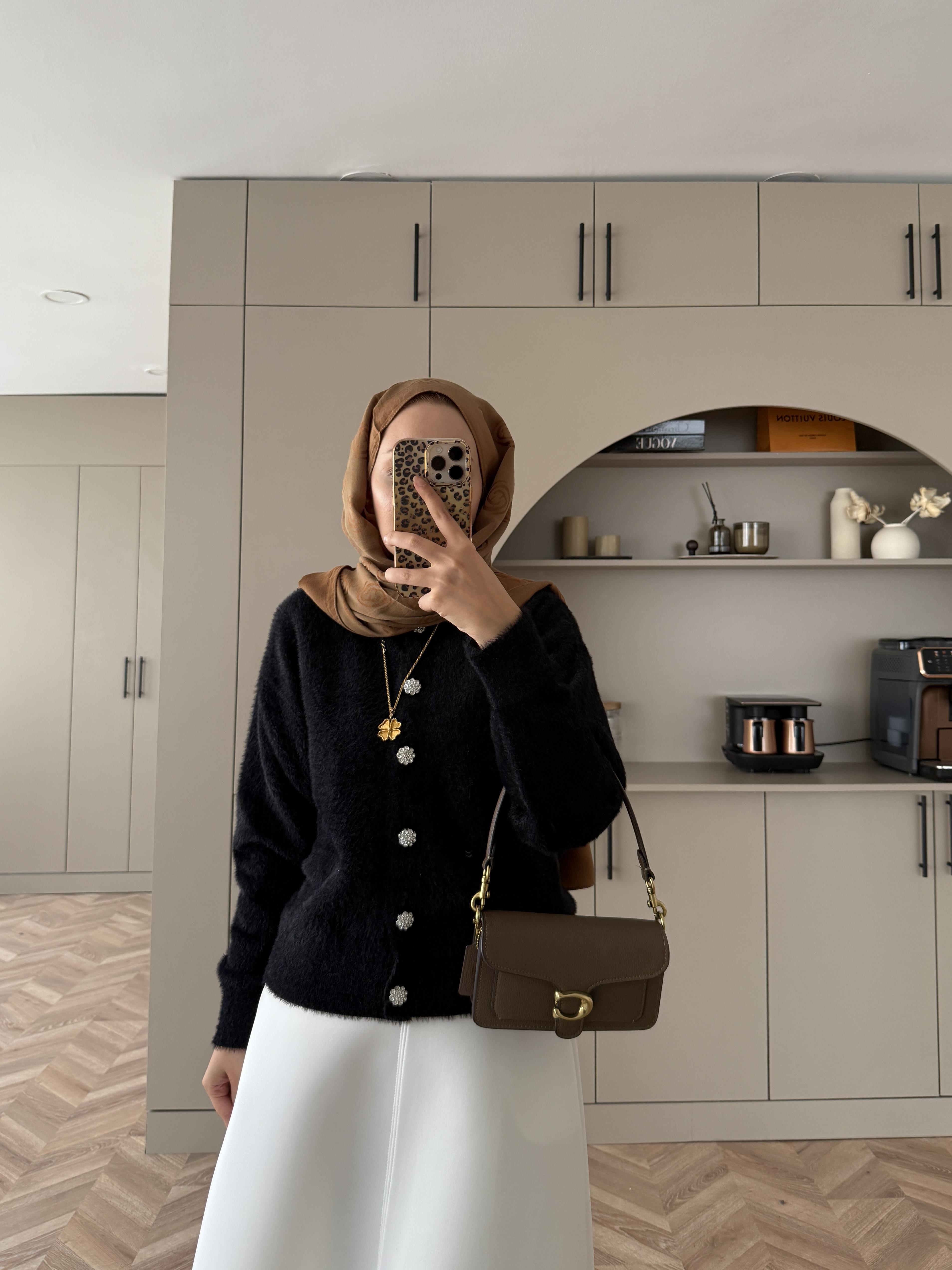 Vina Angora Hırka Siyah