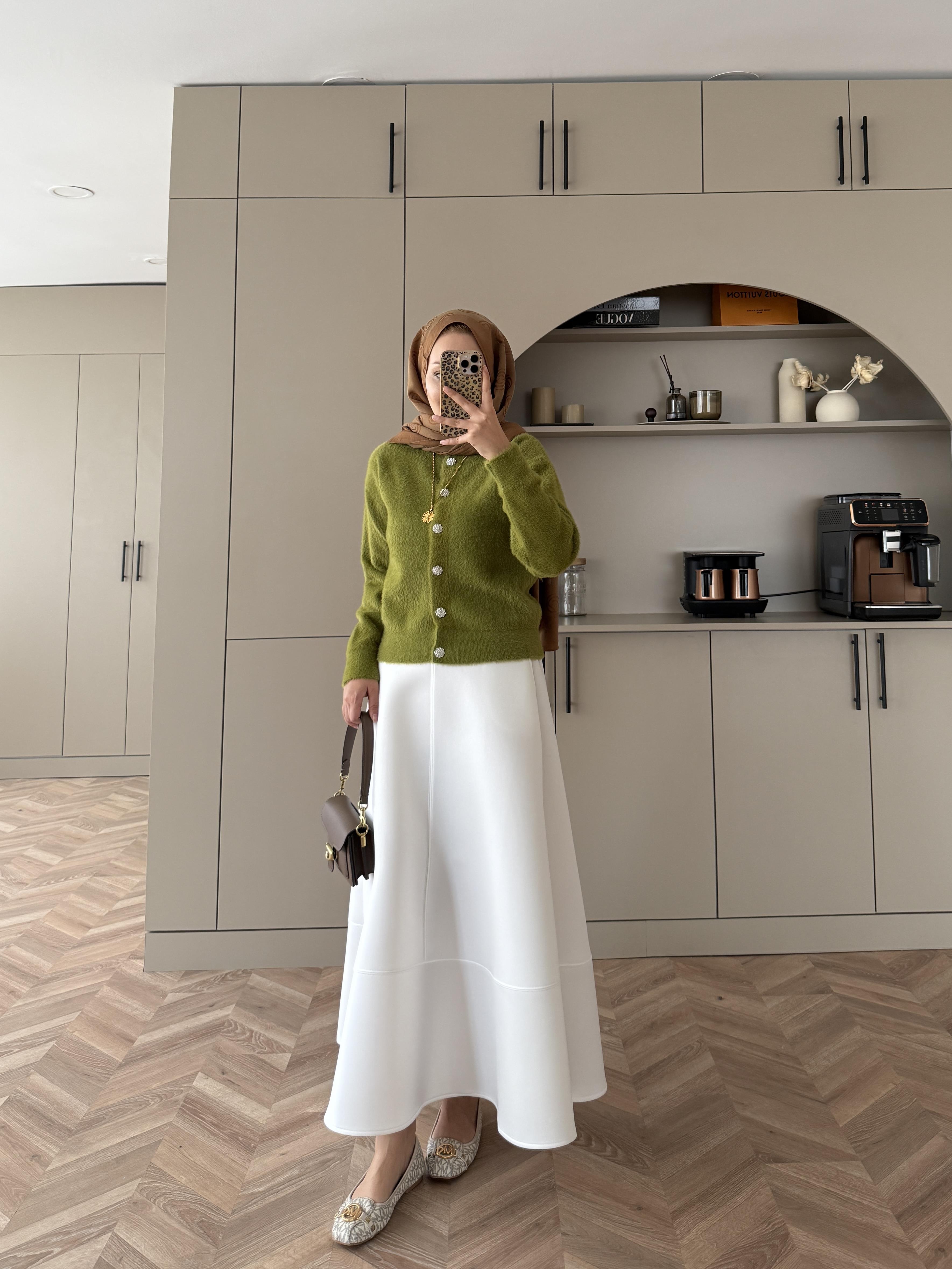 Vina Angora Hırka Yeşil