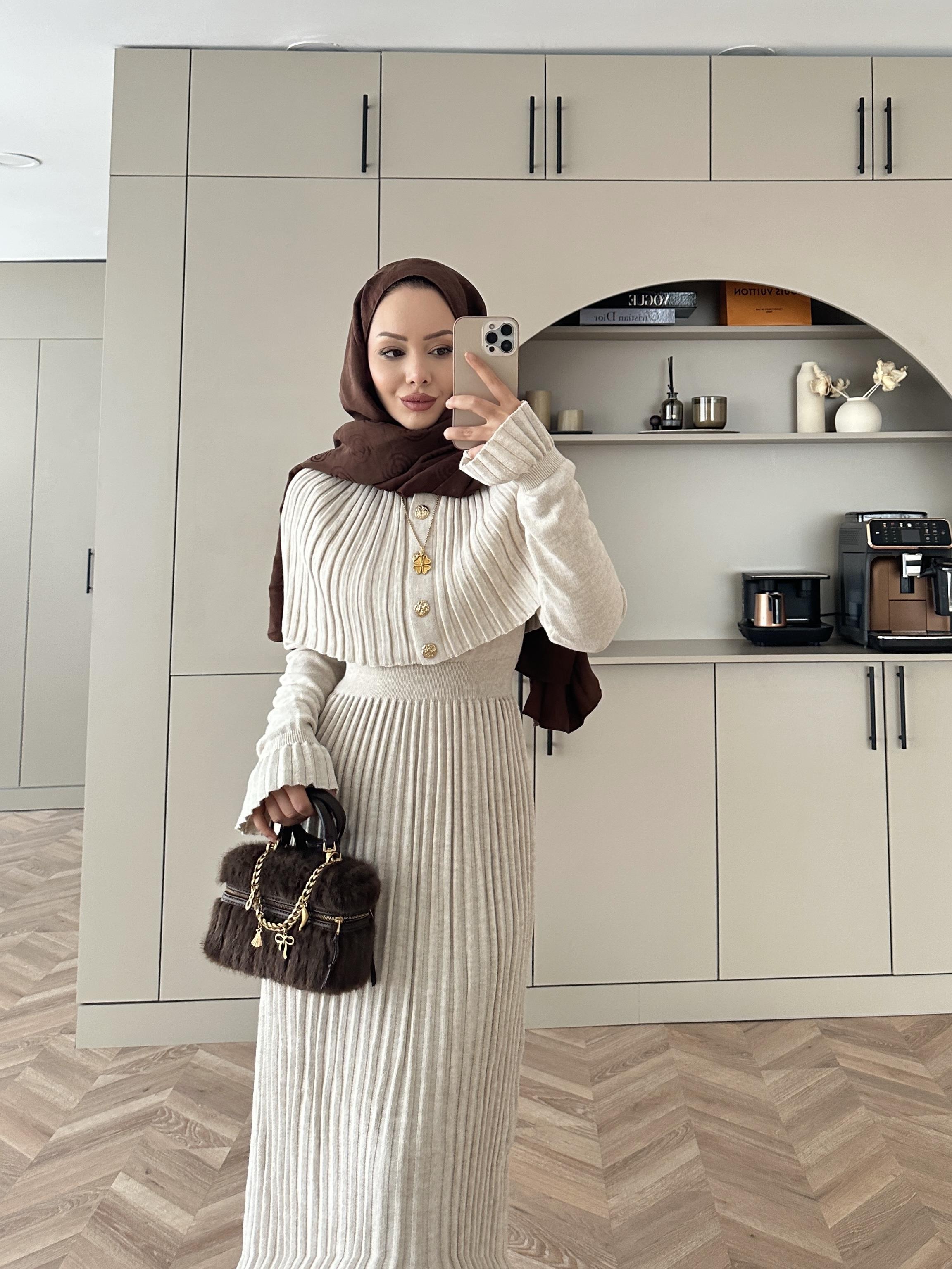 Wayne Triko Elbise Bej