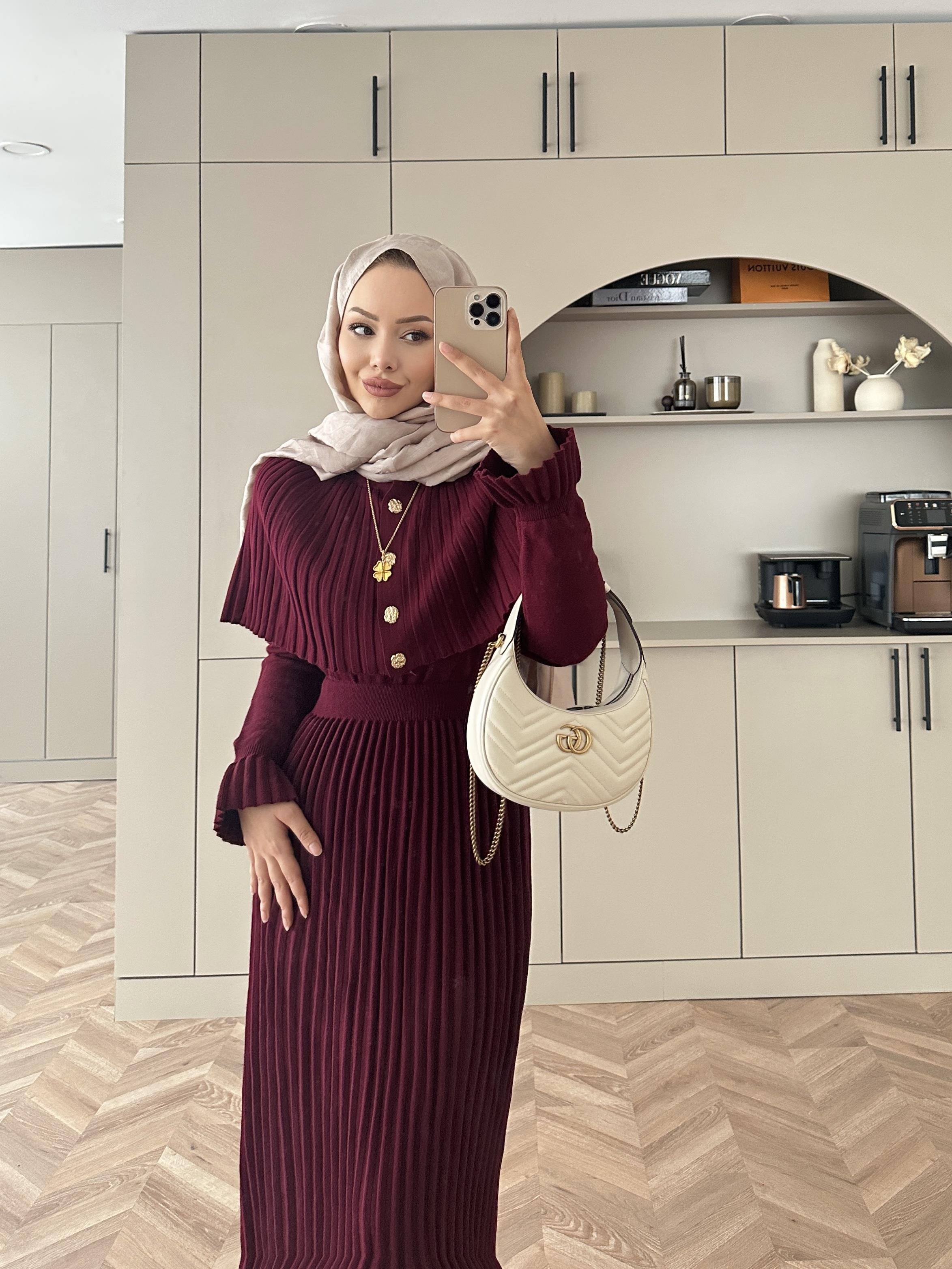 Wayne Triko Elbise Bordo