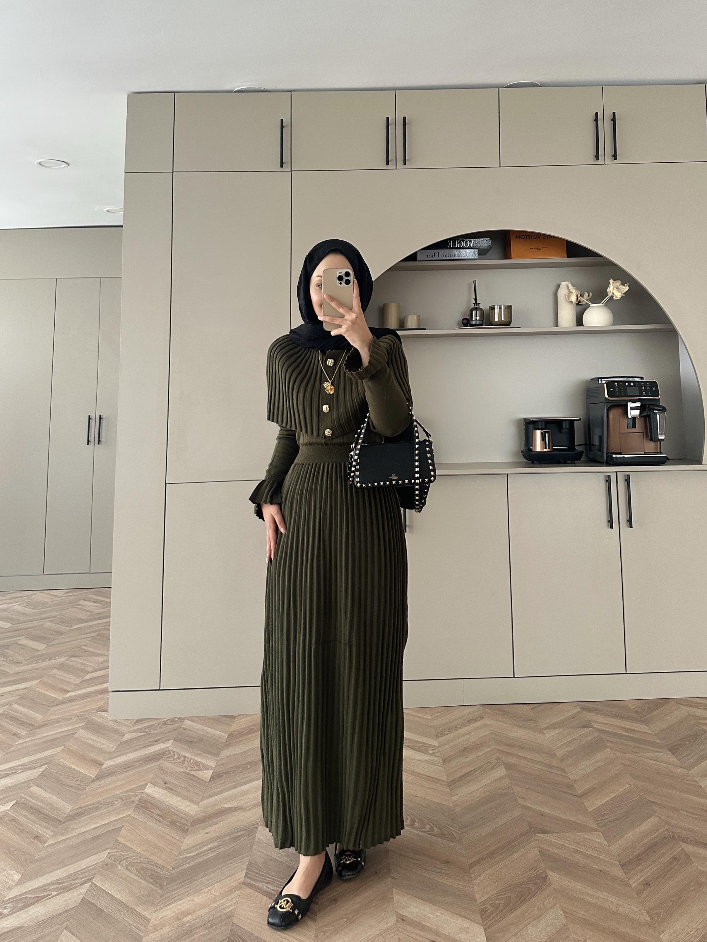 Wayne Triko Elbise Haki