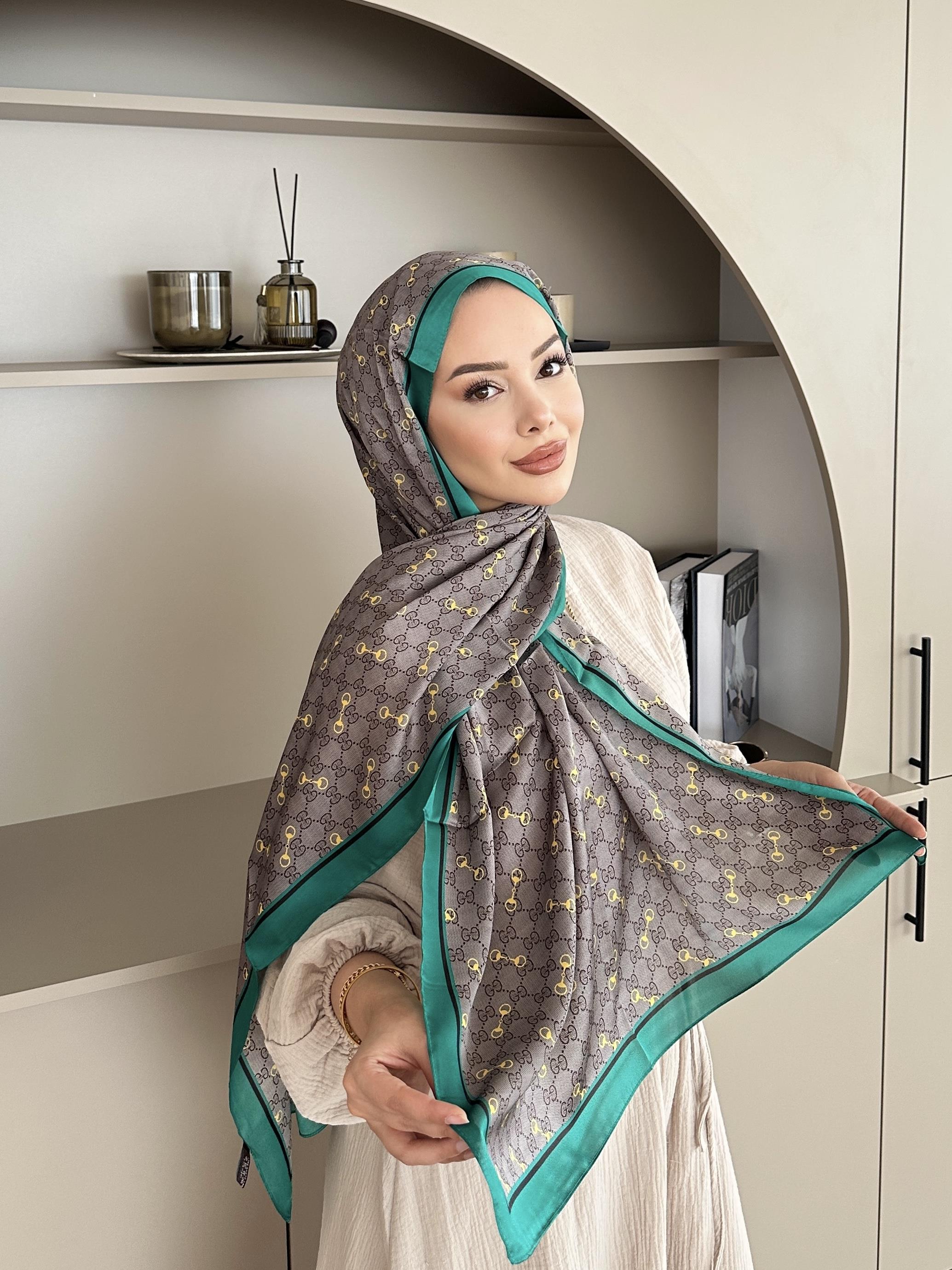 Zincir Desen İthal İpek Vual Şal Yeşil