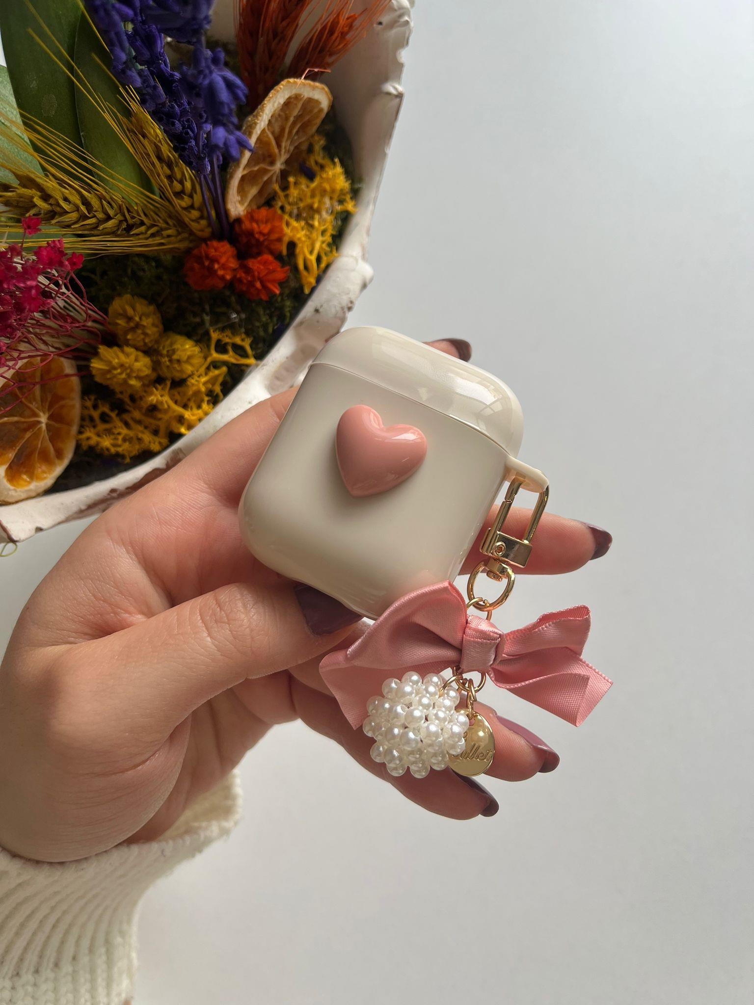 Airpods Kalpli Kurdeleli Koruyucu Kılıf Pembe