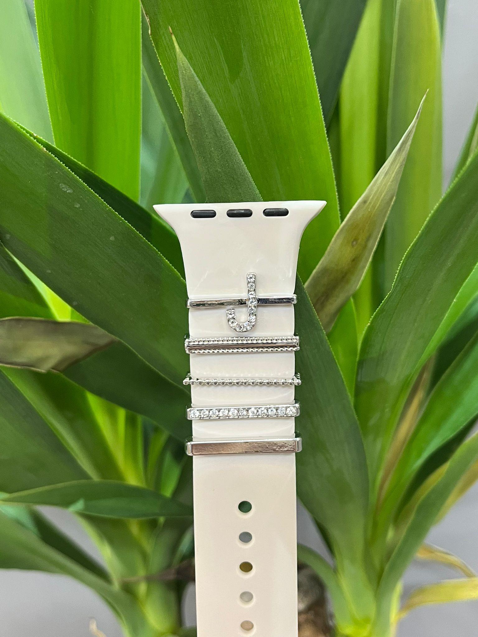 Apple Watch Uyumlu Kordon Aksesuarı Charm Set J Harfi