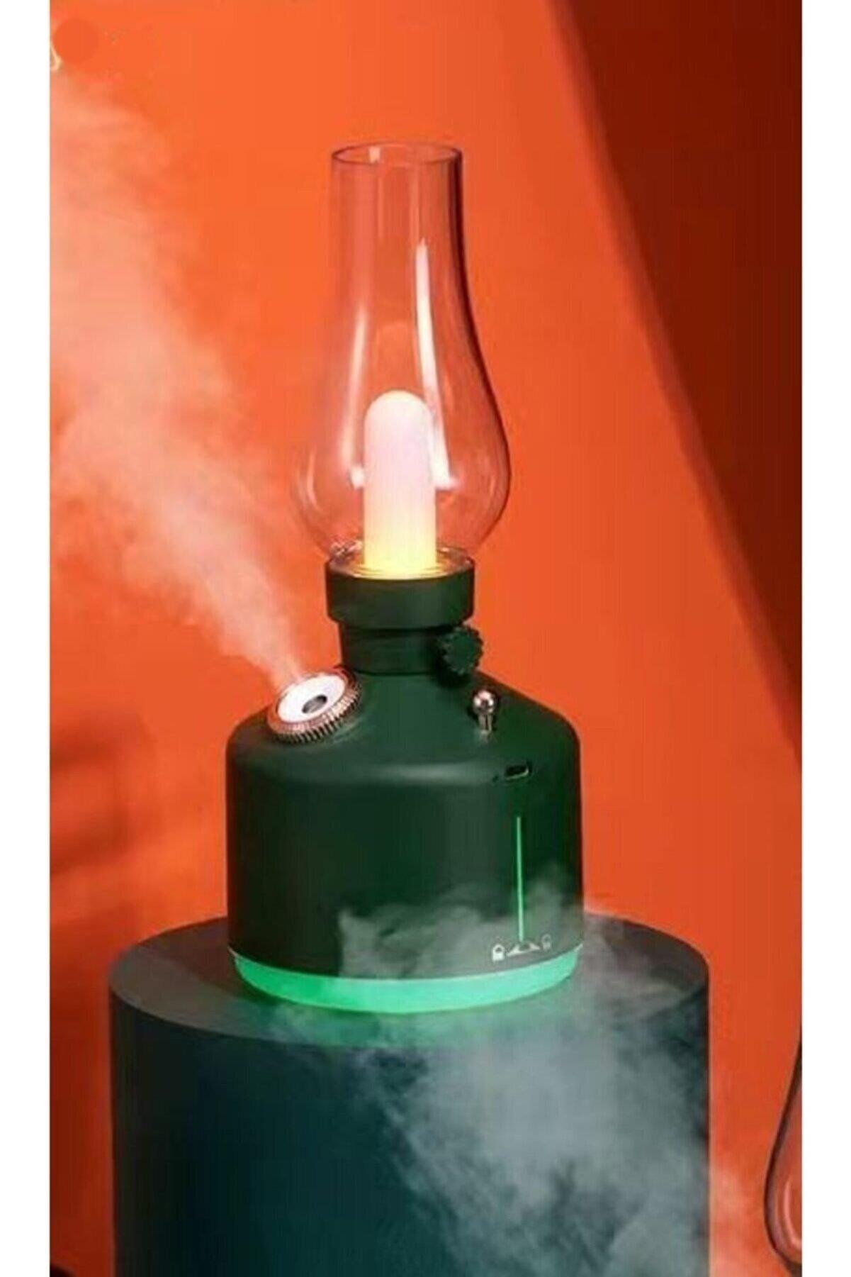 Hava Nemlendirici Buhar Makinası Led Işıklı Aroma Difüzörü Vintage Lamba Model 280ml