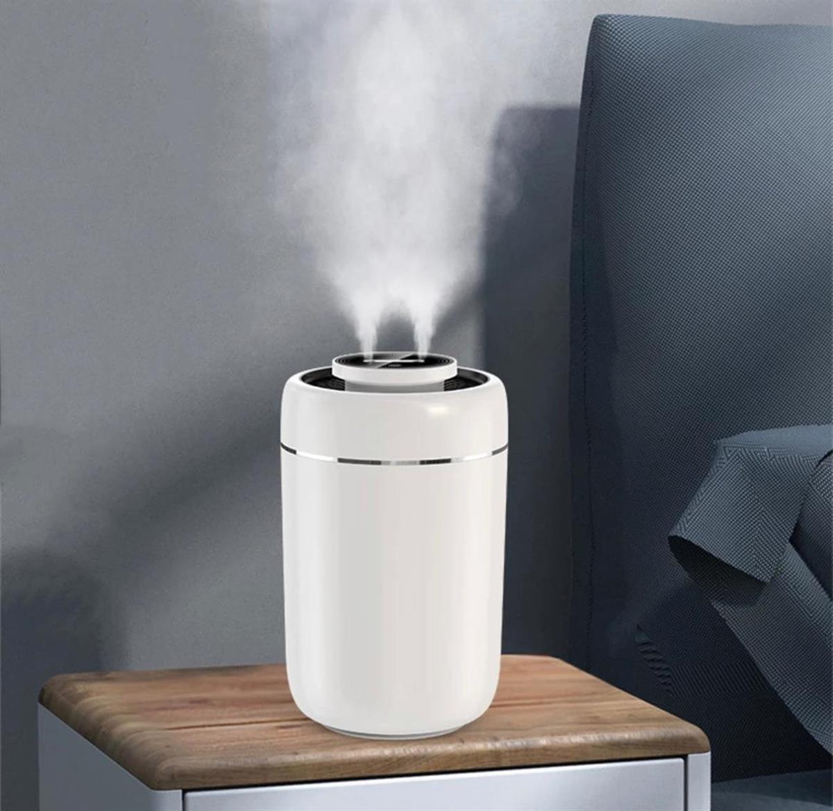 Hava Nemlendirici Ultrasonik Buhar Makinesi 3 Litre Büyük Boy Çift Buhar  Çıkışlı Aromaterapi Difüzör