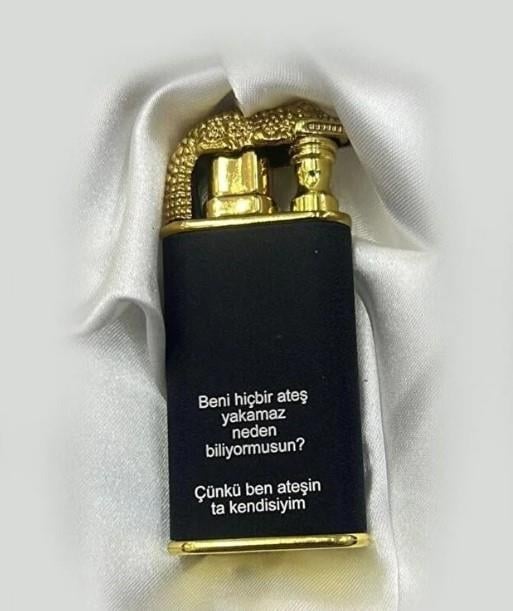 Kişiye Özel Mesajlı Ejderha Alevli Lüx Çakmak