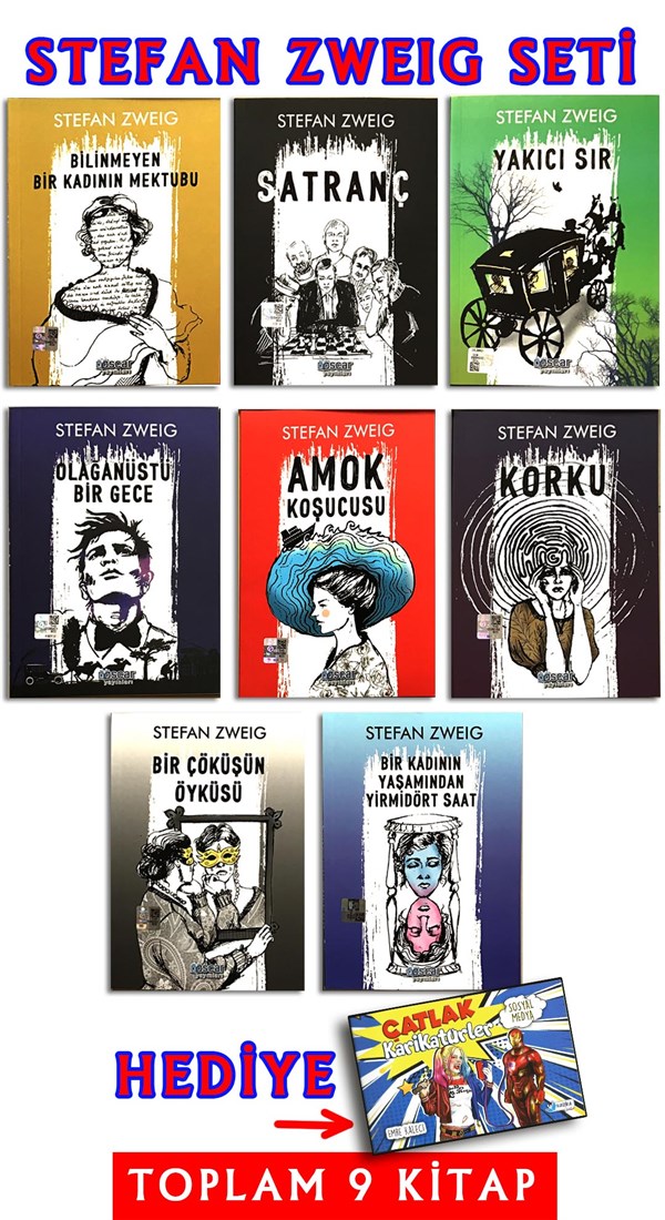 Stefan Zweig Seti + Çatlak Karikatürler 9 Kitaplı Set