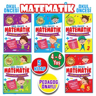 4 - 5 - 6 Yaş Okul Öncesi Matematik Çalışmaları Seti 5 Kitap