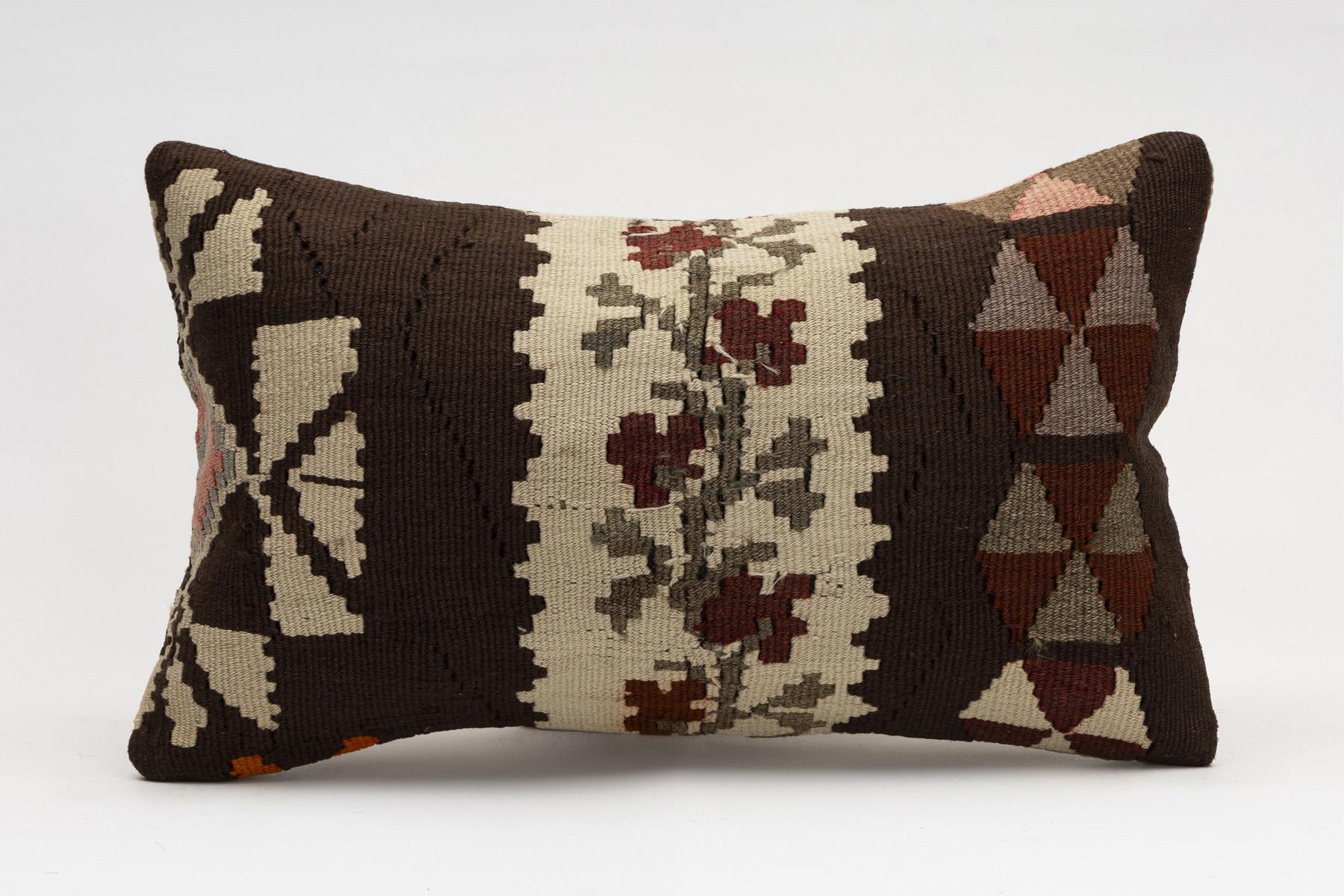 12x20 inches (30x50 cm) Kilim Pillow | KILIM WHOLESALE - Vintage Handmade Pillows - Vintage Handmade Kilim Rugs - It is 100% wool. Artistic and historical rugs. Old handwoven rugs. - Online hand woven rugs and kilim cushions sales. Shipping to a