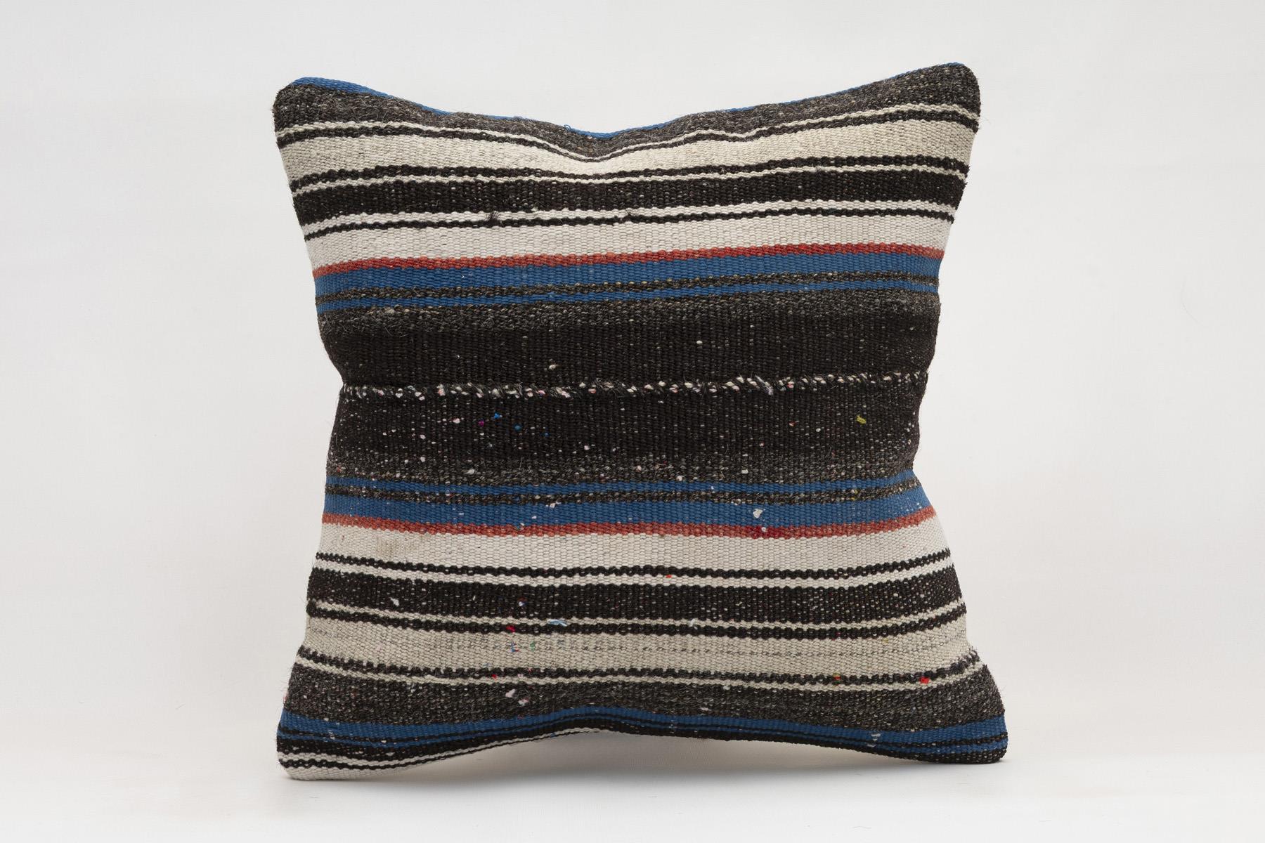 16x16 inches (40x40 cm) Kilim Pillow | KILIM WHOLESALE - Vintage Handmade Pillows - Vintage Handmade Kilim Rugs - It is 100% wool. Artistic and historical rugs. Old handwoven rugs. - Online hand woven rugs and kilim cushions sales. Shipping to a
