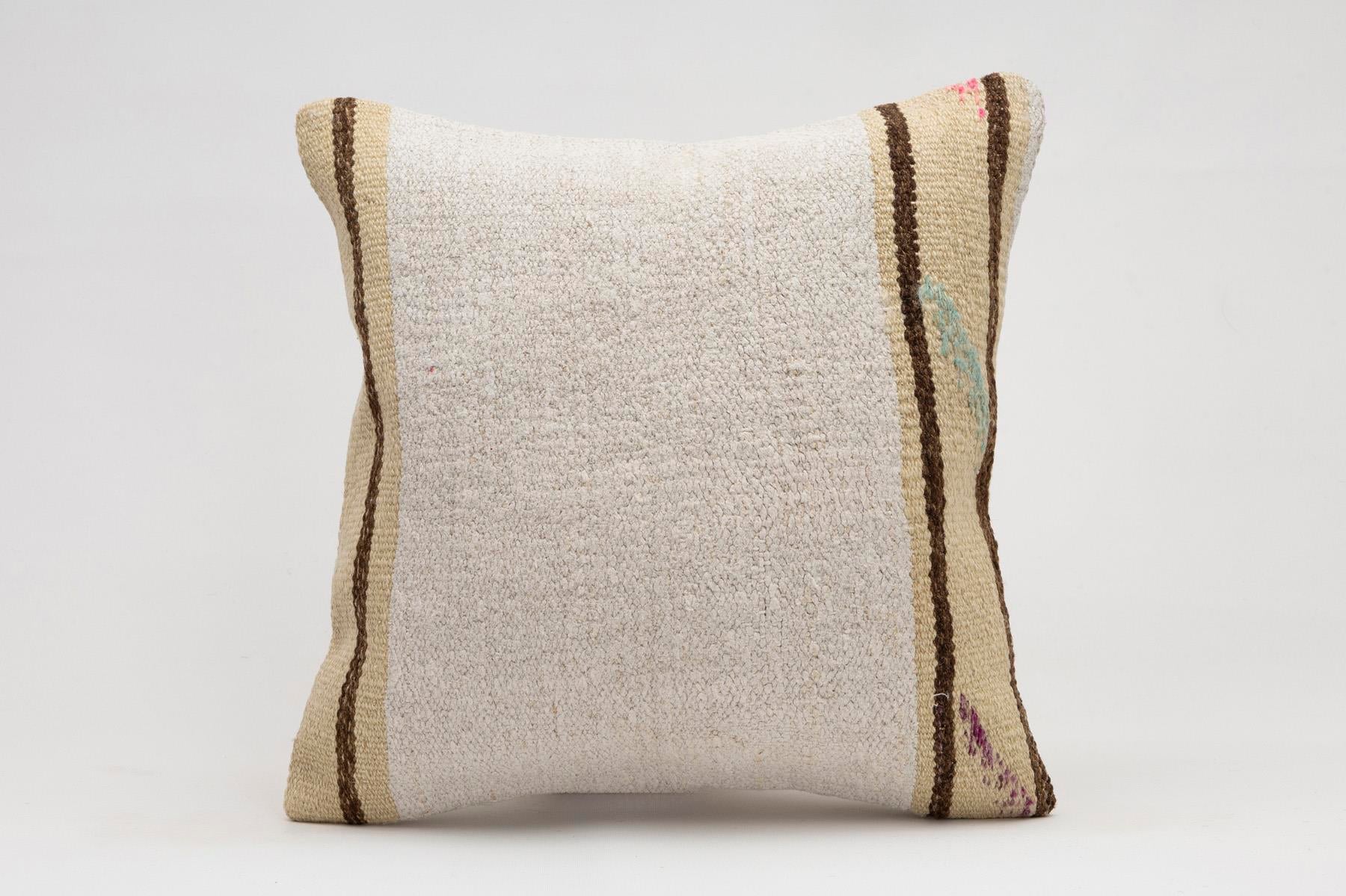 16x16 inches (40x40 cm) Kilim Pillow | KILIM WHOLESALE - Vintage Handmade Pillows - Vintage Handmade Kilim Rugs - It is 100% wool. Artistic and historical rugs. Old handwoven rugs. - Online hand woven rugs and kilim cushions sales. Shipping to a