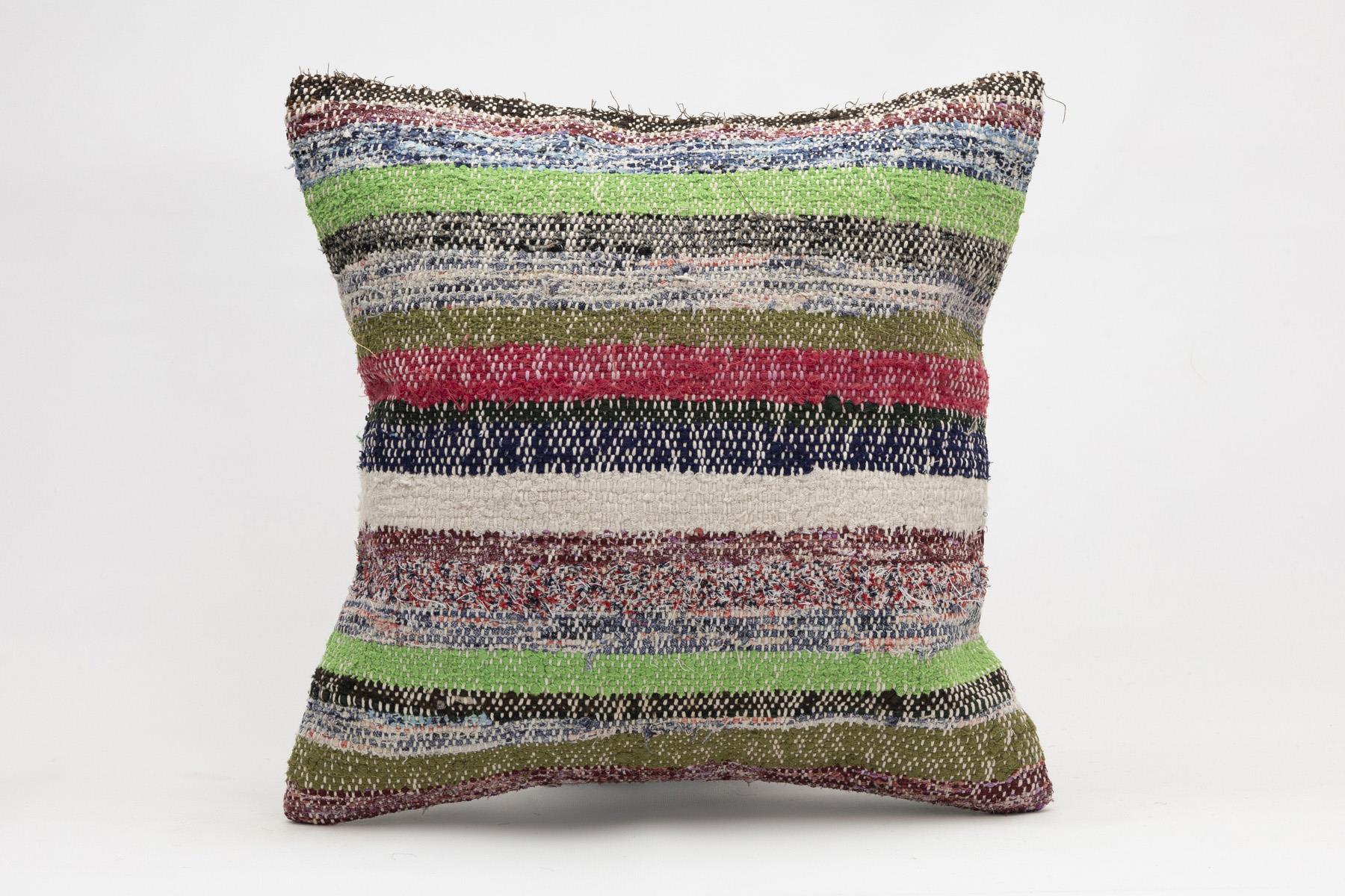 18x18 inches (45x45 cm) Kilim Pillow | KILIM WHOLESALE - Vintage Handmade Pillows - Vintage Handmade Kilim Rugs - It is 100% wool. Artistic and historical rugs. Old handwoven rugs. - Online hand woven rugs and kilim cushions sales. Shipping to a