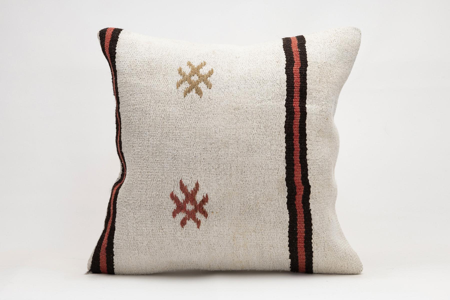 20x20 inches (50x50 cm) Kilim Pillow | KILIM WHOLESALE - Vintage Handmade Pillows - Vintage Handmade Kilim Rugs - It is 100% wool. Artistic and historical rugs. Old handwoven rugs. - Online hand woven rugs and kilim cushions sales. Shipping to a