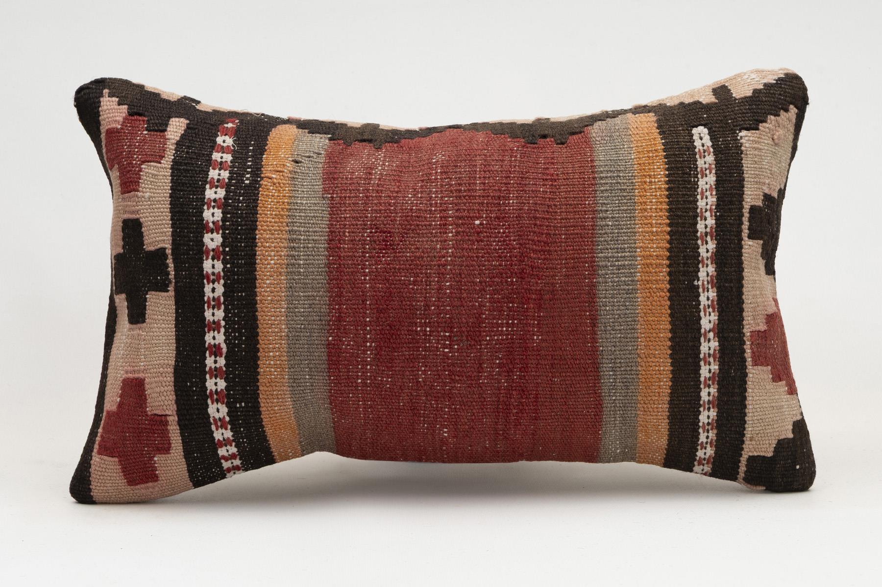 12x20 inches (30x50 cm) Kilim Pillow | KILIM WHOLESALE - Vintage Handmade Pillows - Vintage Handmade Kilim Rugs - It is 100% wool. Artistic and historical rugs. Old handwoven rugs. - Online hand woven rugs and kilim cushions sales. Shipping to a