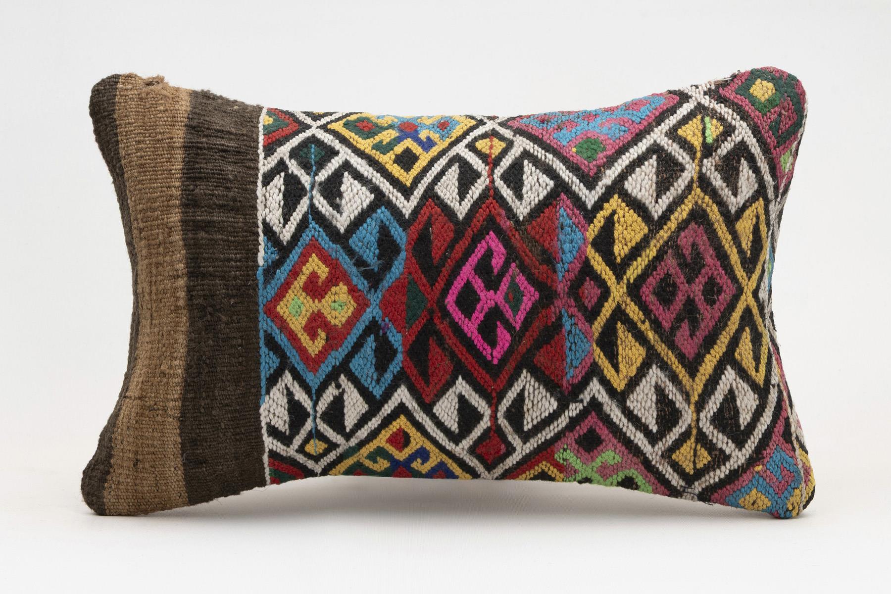 12x20 inches (30x50 cm) Kilim Pillow | KILIM WHOLESALE - Vintage Handmade Pillows - Vintage Handmade Kilim Rugs - It is 100% wool. Artistic and historical rugs. Old handwoven rugs. - Online hand woven rugs and kilim cushions sales. Shipping to a
